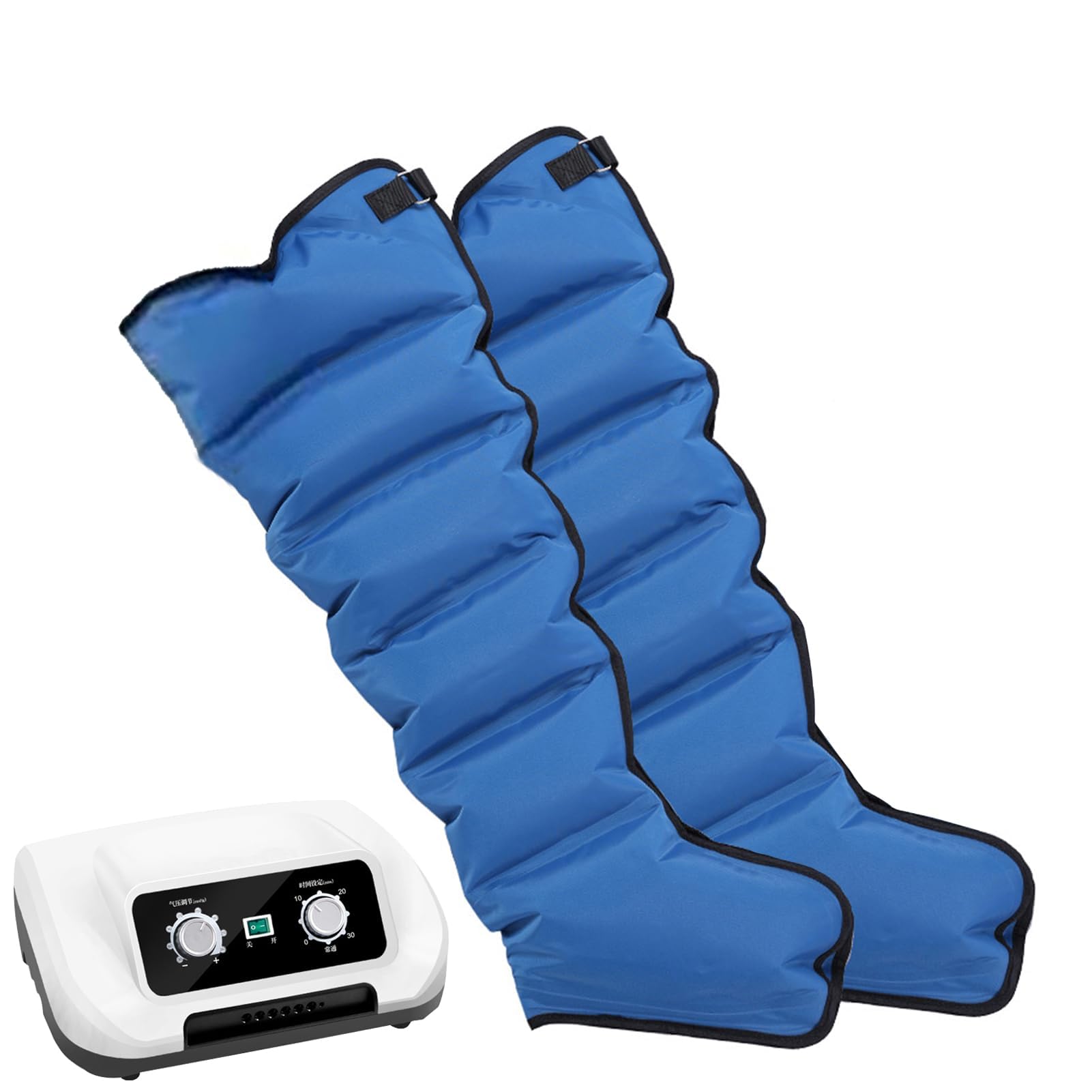 Lymphatic Drainage Massager,6-Cavity Leg Massager Pneumatic Wave Device Pressotherapy Boots Relax Instrument,Leg Massagers For Pain And Circulation,Timed And Adjustable Pressure (Blue 6 Cavity)