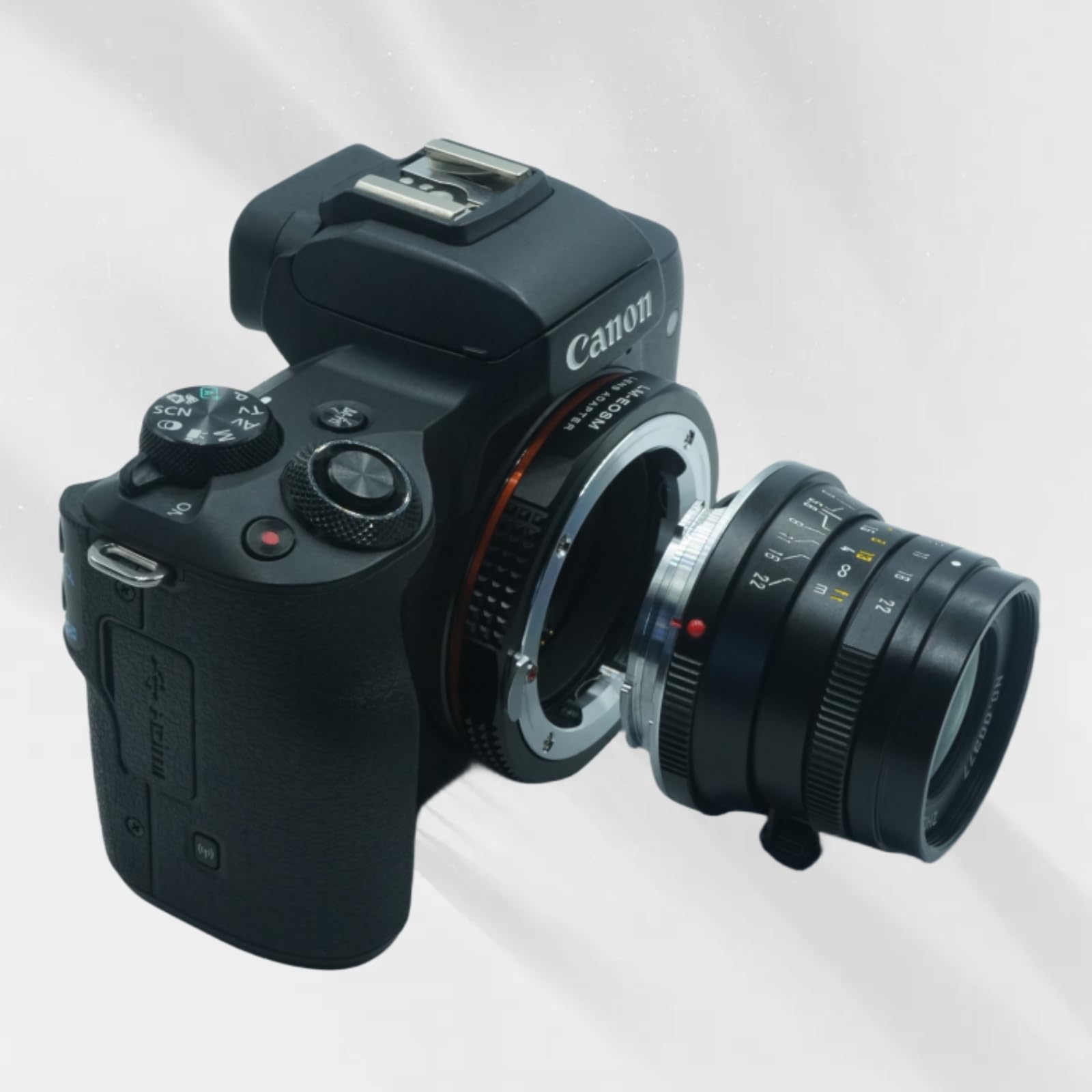 PHOLSY Adaptador de Objetivos Leica M a EF-M Enfoque Manual para Lente de Montura Leica M, Zeiss M, VM y Cuerpo de Cámara Canon EF-M (EOS M) Montura, Leica M-EOS M