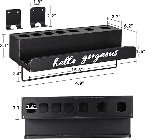 Miniatura 7 de Soporte de almacenamiento para accesorios de rizador Dyson Airwrap, soporte para secador de pelo Dyson con barra de toalla montado en la pared,
