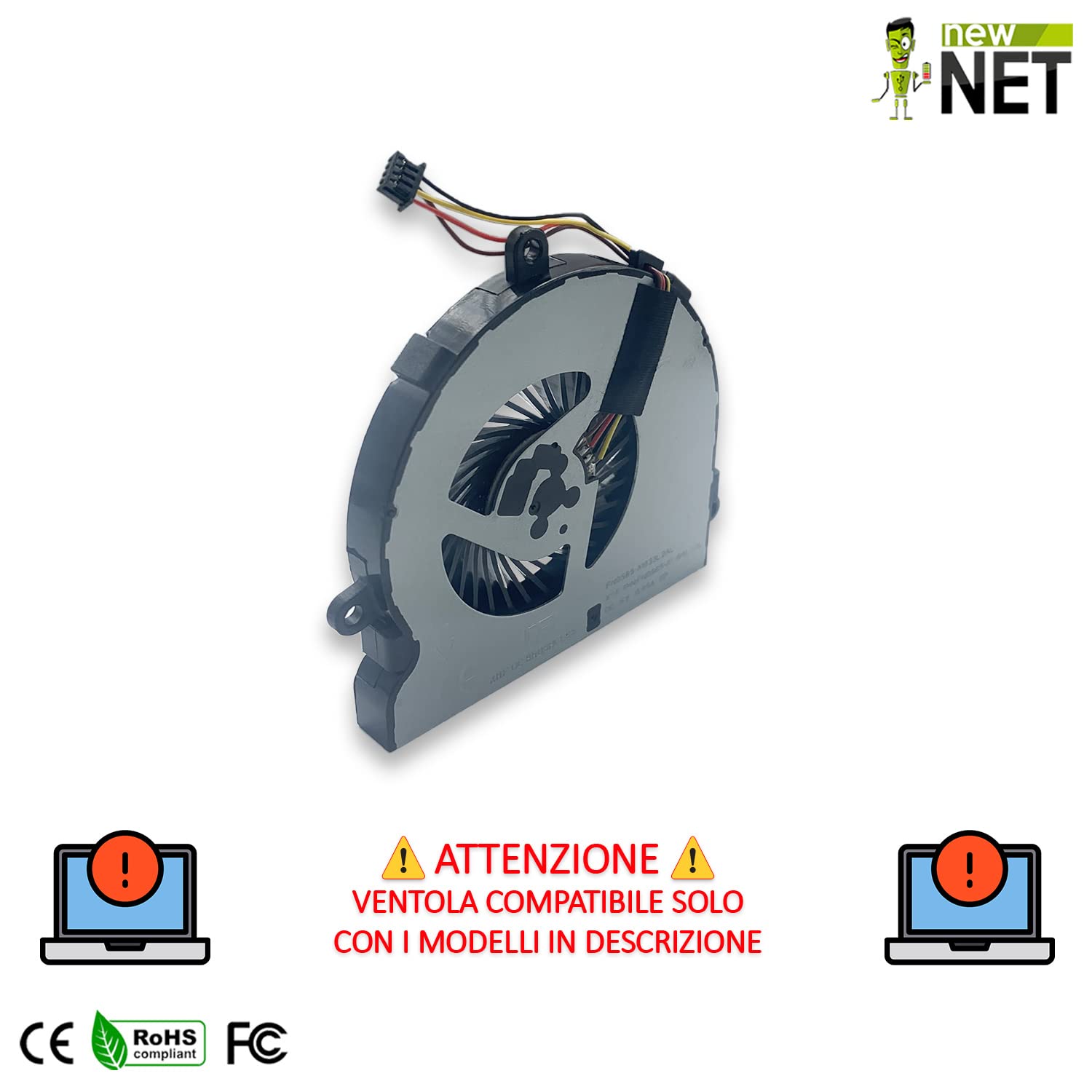new net - Ventola CPU Fan Compatibile con HP 925012-001 SPS-925012-001 [Slim - Diametro 45 mm]