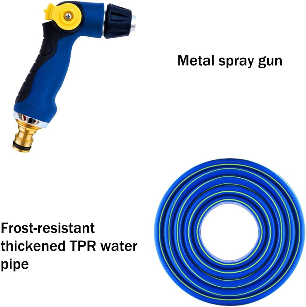 Garden Hose Reel Cart,Outdoor Large Garden Hose Reel With Wheels, Household Car Wash Cleaning Water Pipe Storage Rack, Agricultural Irrigation Truck With Hose ( Color : Blue 25mm , Size : +30m pipe )