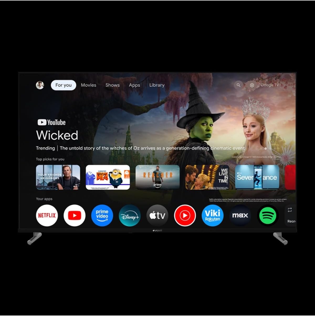 Arçelik 55 inç 4K UHD A 755 C Smart TV, Google TV, LED LCD, 60Hz, HDR10+, Dolby Vision, MEMC, Film Maker Mode, Wi-Fi, Bluetooth, 123x77x26 cm