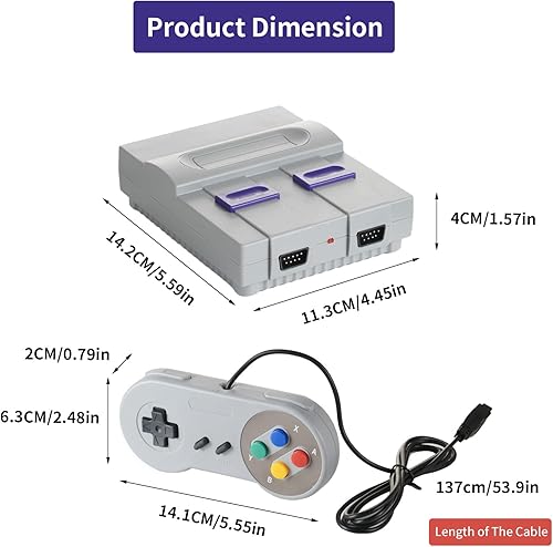 Miniatura 3 de Super Retro Game Console, Classic Retro Game System Built-in 821 Games and 2 Controllers, HDMI Output, Plug and Play 8-Bit Vintage Entertainment