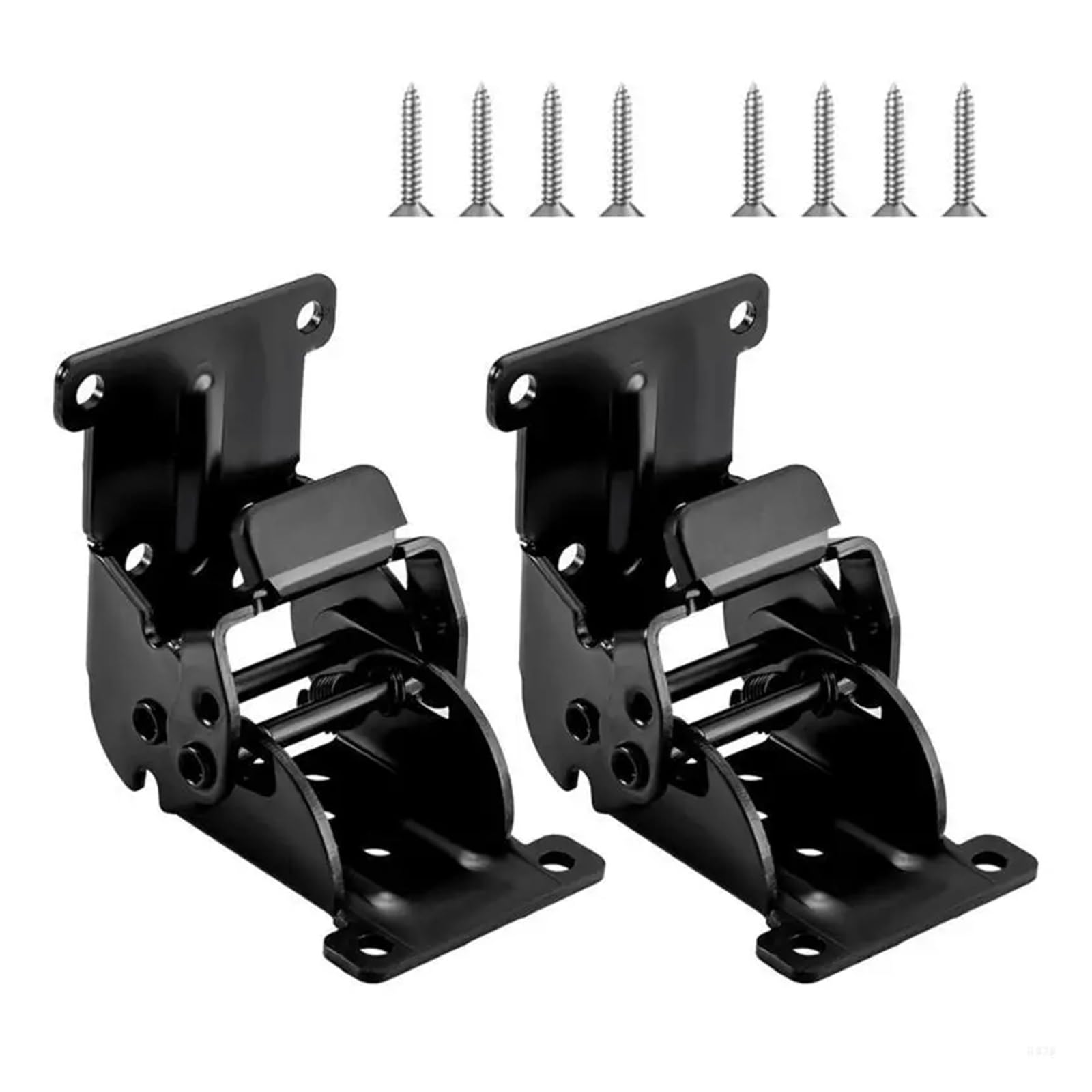Folding Table Leg Bracket 5pc Sturdy Iron Concealed Hinges Portable Accessory Locking Designs(Black)