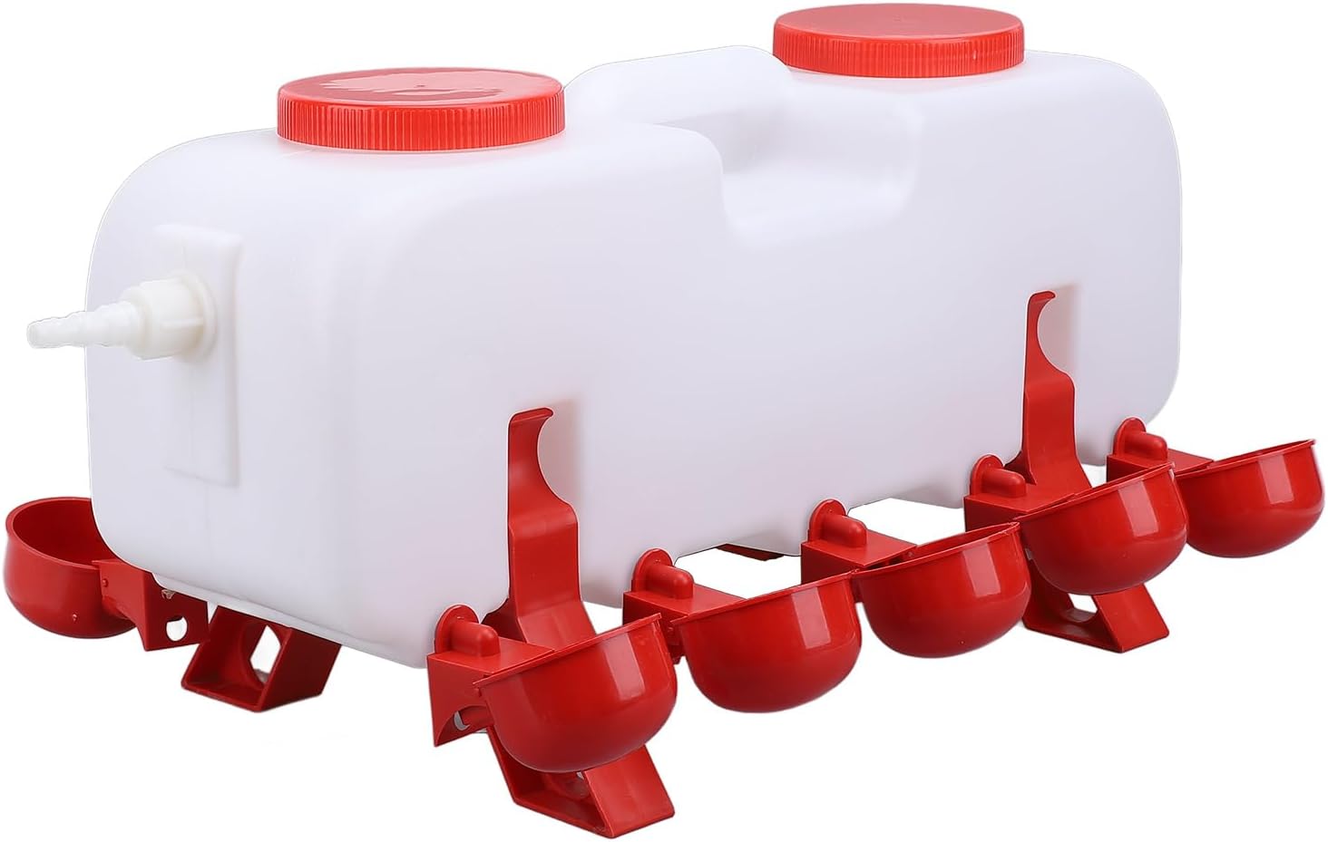 Duck Waterer, Leakproof 10 Liters Versatile Chicken Water Feeder with 10 Waterer Cups for Farm (Small Size)