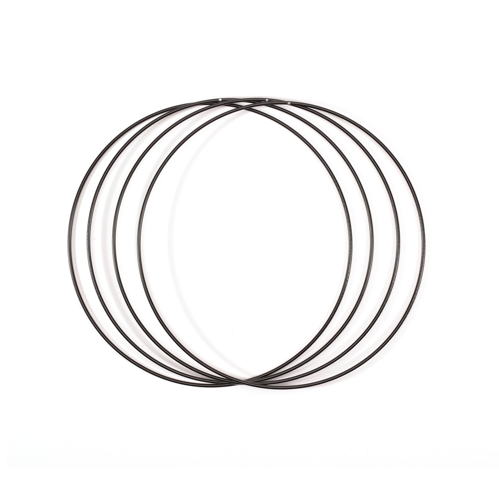 Vaessen Creative Metal Set for Crafts, 4 Pieces, Black, 25 cm or 9.8 in Diameter, 3 mm Thick, Dream Catcher Hoop, Wreath Ring for Macrame Wall Hanging, Crochet, Boho Décor or Wedding Decorations