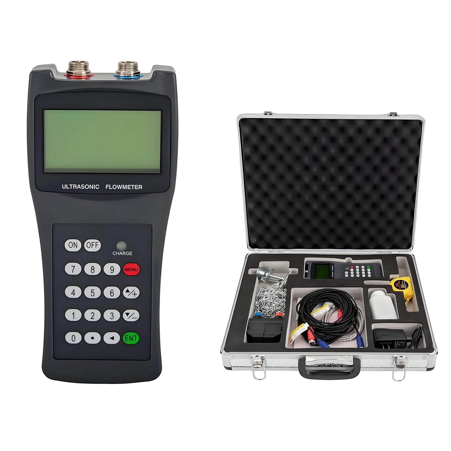GLBMXDD Handheld Ultrasonic Flow Meter,Portable Clamp on Flowmeter with Data Output S1/M2/L1/All Sensors,Flow Rate Range: ±32m/S (±104ft/S) for Seawater Alcohol Industrial Sewage L1(DN300-6000)