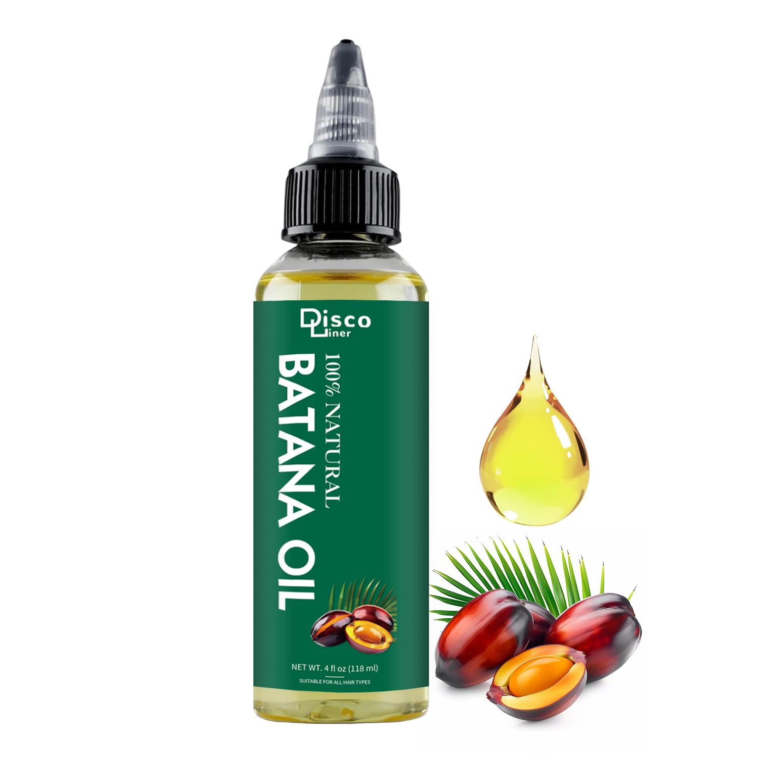 Batana Oil for Hair Growth, 100% Raw Natural from Honduras, Hair Growth Oil for Thicker, Longer Hair, Scalp, Dryness Dandruff, Eyelashes, Beard, Skin