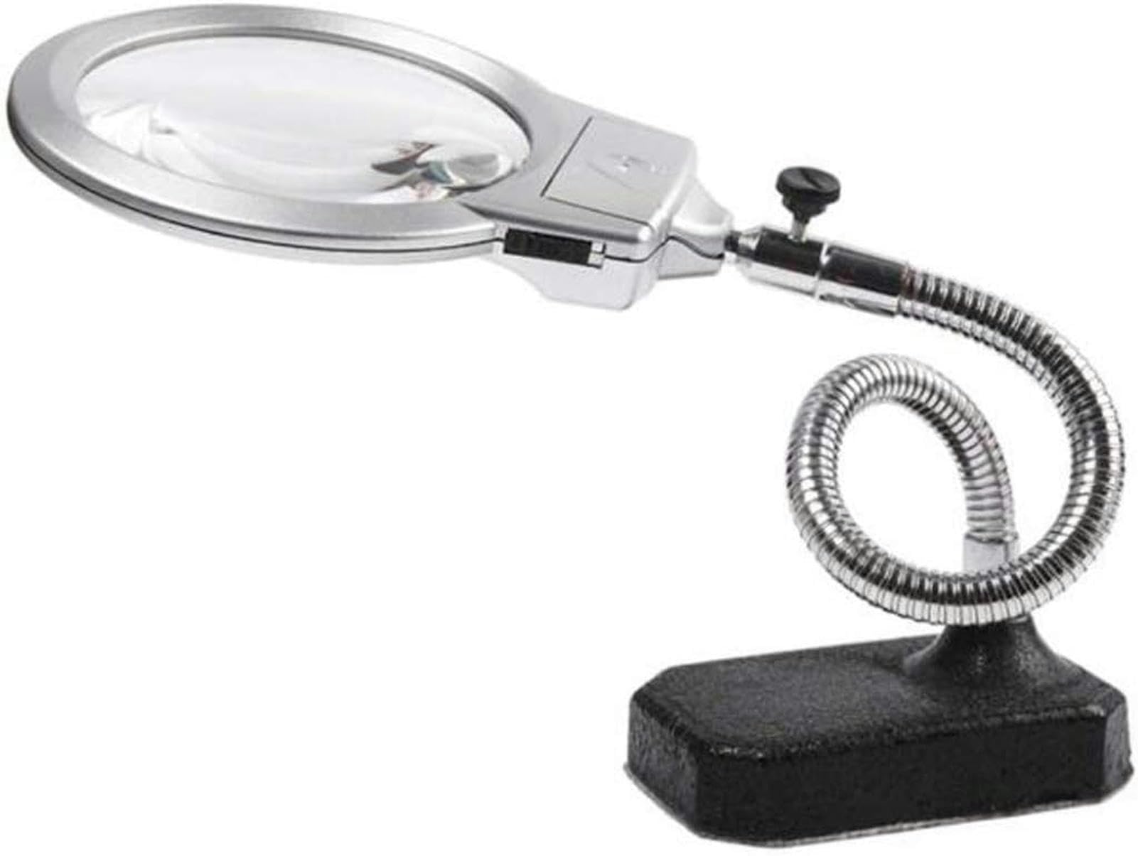 Aioneer Portable Magnifier, Desktop Magnifier Lamp With Led Light Led Magnifying Lamp Folding Desktop Lamp 2.25X 5X Magnification Adjustable Swivel Arm For Desk Workbench Task Cr