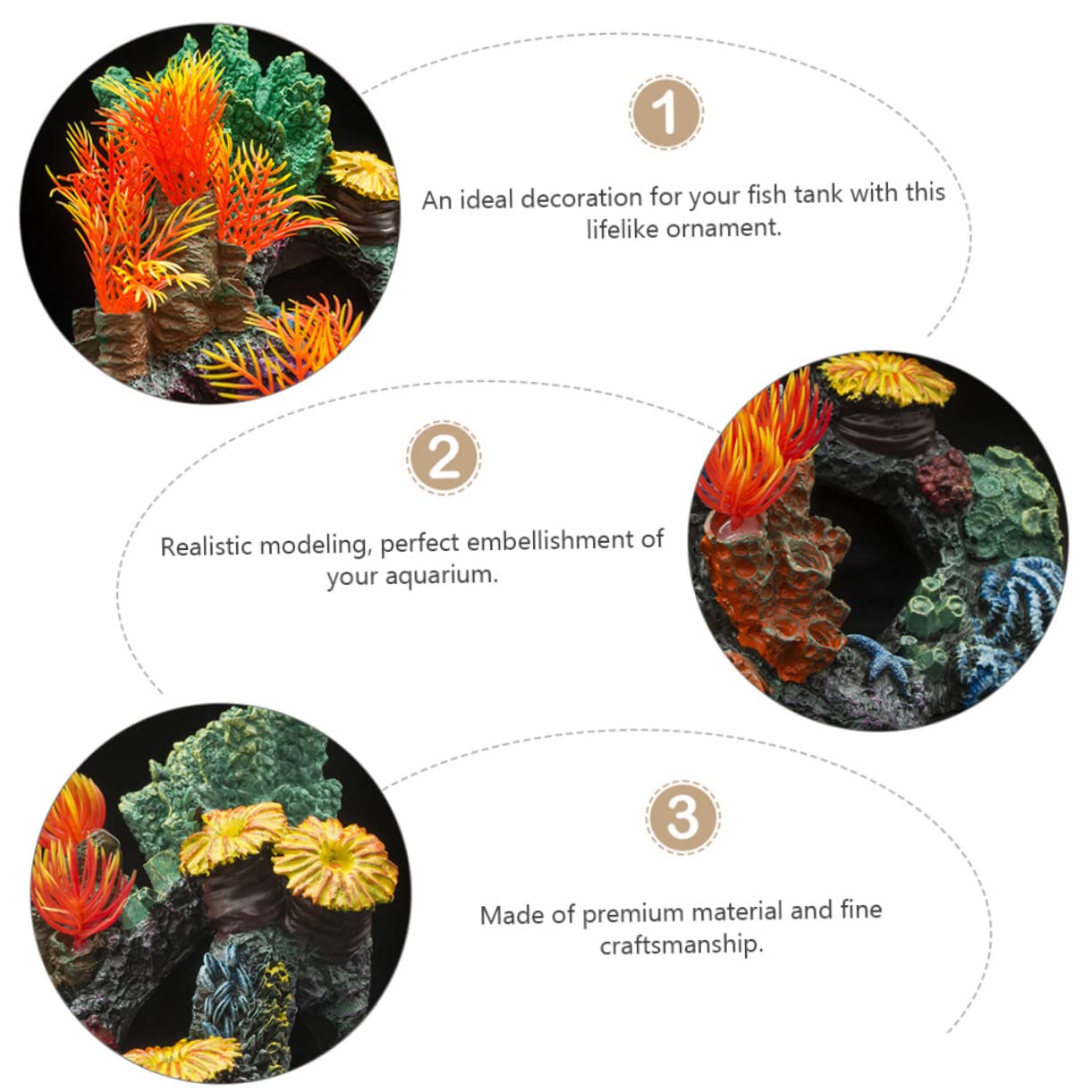 Abaodam Ornement de Paysage Aquarium en Résine Corail Artificiel pour Poissons et Crustacés Cachette Décorative Couleur Aléatoire