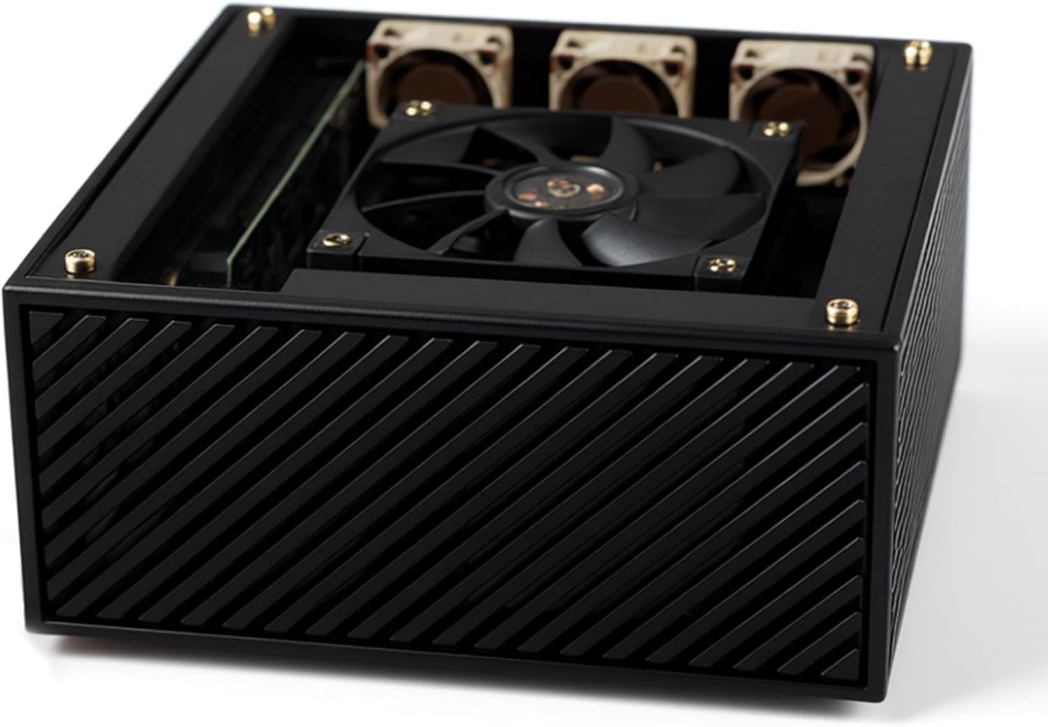 DIY Mini CNC Aluminum PC Case – Compact ITX Workstation Chassis for Low Profile & Professional GPUs, CNC Aluminum Alloy Frame, Quiet High Airflow Design for Office, Creative & DIY Builds