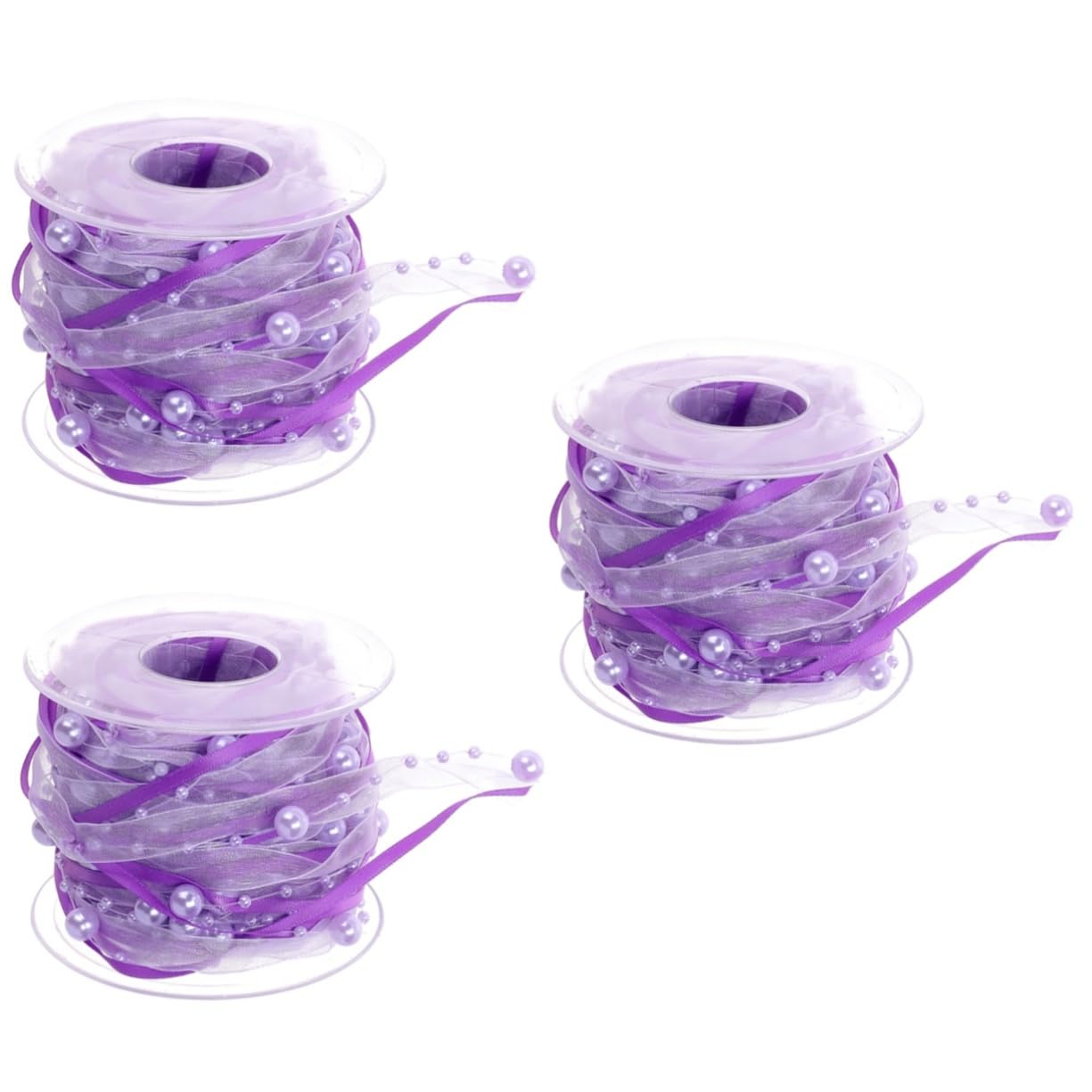 Rubans de bouquet pour paquet et ruban de mariage en polyester 3 rouleaux