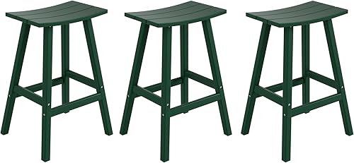 Miniatura 47 de Costaelm Juego de 2 taburetes de bar para todo tipo de clima, 29 pulgadas de altura, taburetes de bar Adirondack de polietileno para patio, terraza,