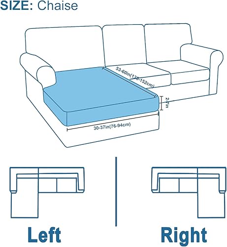 Miniatura 6 de Smiry Fundas de cojín impermeables para sofá, fundas elásticas para sofá seccional, lavables, funda para sofá con chaise lounge en forma de L