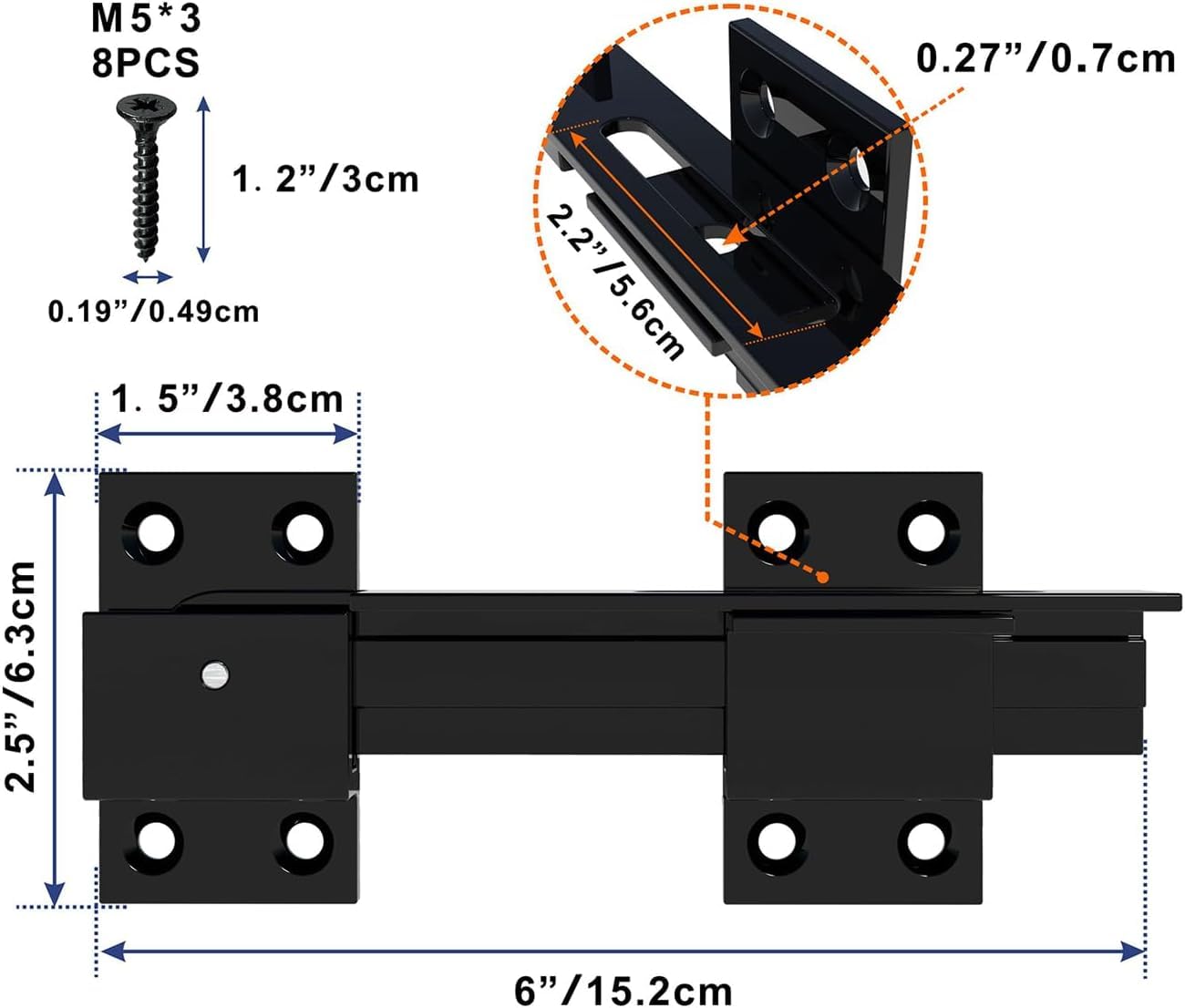 VANROUG 2 Pcs Flip Gate Latch Lock with Padlock Hole, Flip Latch Safety Door Bolt, Garage Door Locks - Image 2