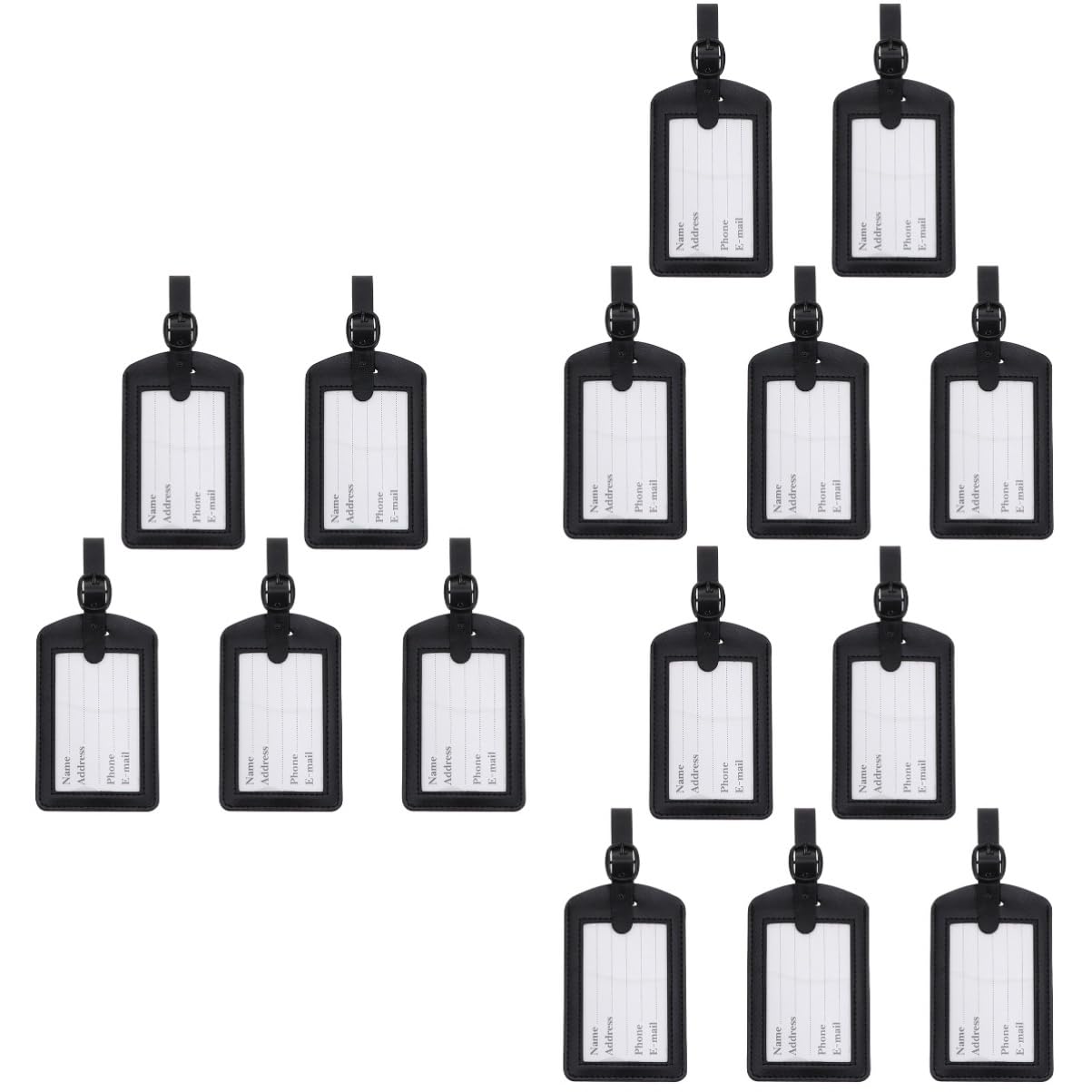 minkissy 3 Series Etiquetas De Equipaje Creativas De Pu De Etiquetas Id Para Viaje Color Negro Para Identificación De Maletas Y Equipaje Aeropuertos 5 Piezas*3