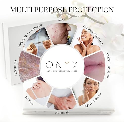 Vista 4 de ONYX Radiance - Funda de almohada antiacné con infusión de zinc, de algodón egipcio, para piel propensa al acné, transpirable, suave, para piel más