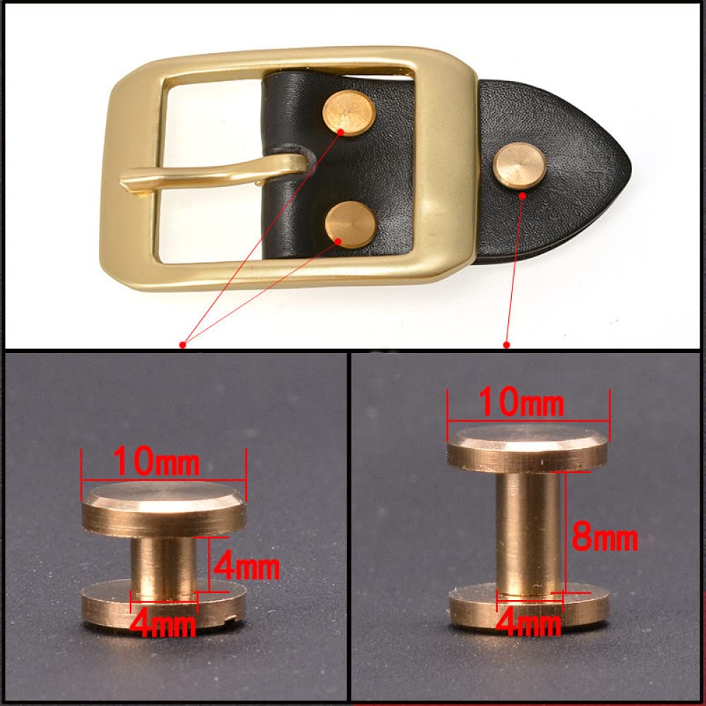 CMUYKIBU 40 Pezzi Rivetti In Pelle, Rivetti A Vite Da 5 Mm,Rivetti A Testa Di Vi - Foto 3