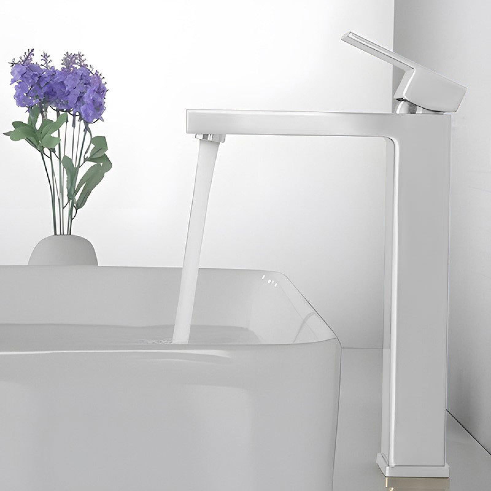 Fanjubei Electroplating Raised Square Washbasin Hot And Cold Water Faucets,
