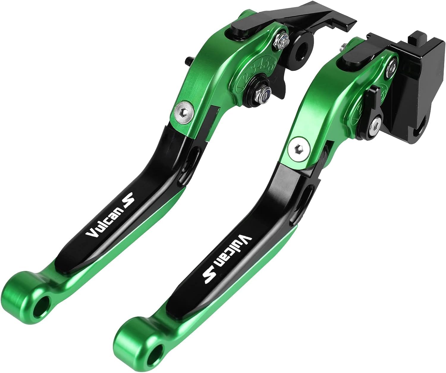 Brake Levers Motorcycle Clutch Levers Set Foldable Extendable CNC Fit for K-awasaki Vulcan S 650 2015-2023 Adjustable (Green&Black)