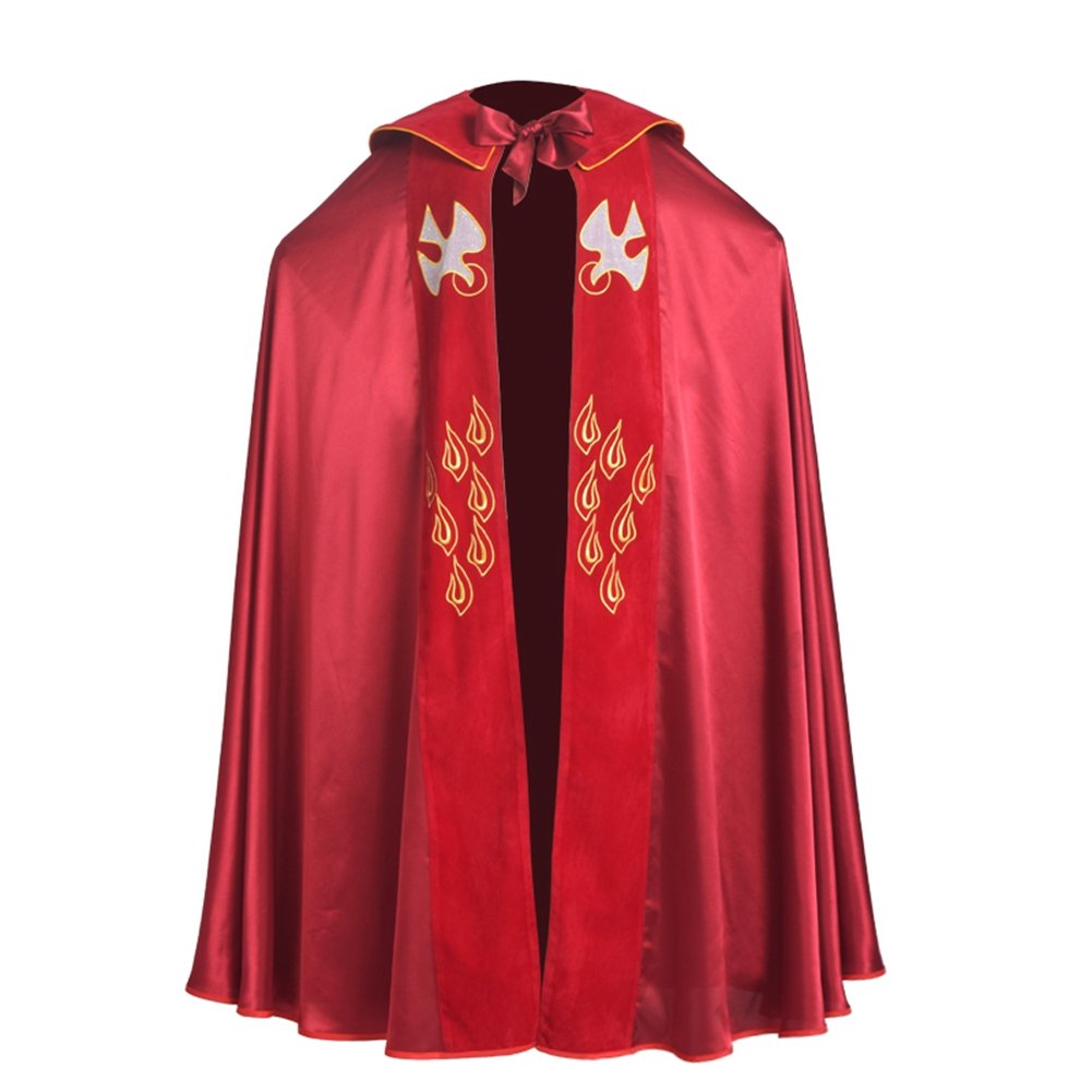 BLESSUMECope Catholic Church Bishop Vestment Birds IHS Embroidery Cape