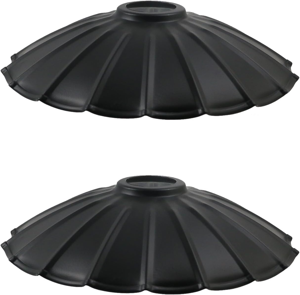 Crapyt 2 Pcs 9.84" Metal Cone Lamp Shades Iron Lampshade Industrial Pendant Light Shade Replacement Vintage Bulb Guard for Pendant Light Table Lamp Hanging Ceiling(Black)