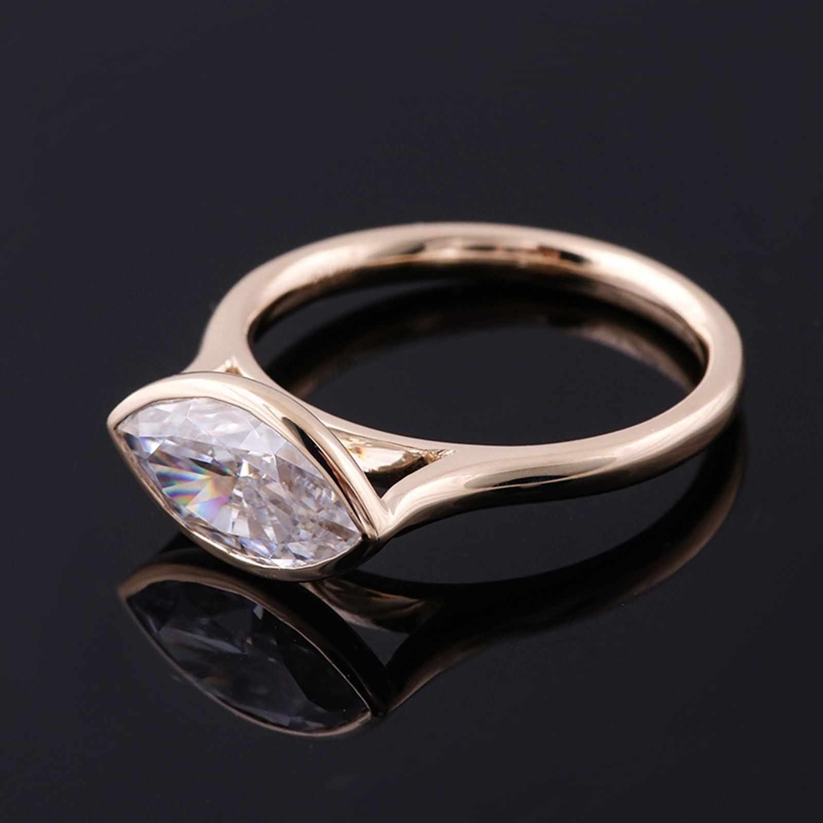 Pierścionek damski z prawdziwego złota 375/585/750, pierścionek ślubny z moissanite 2ct D Color VVS1 pierścionek zaręczynowy 9K/14K/18K złoto pierścionek z grawerunkiem