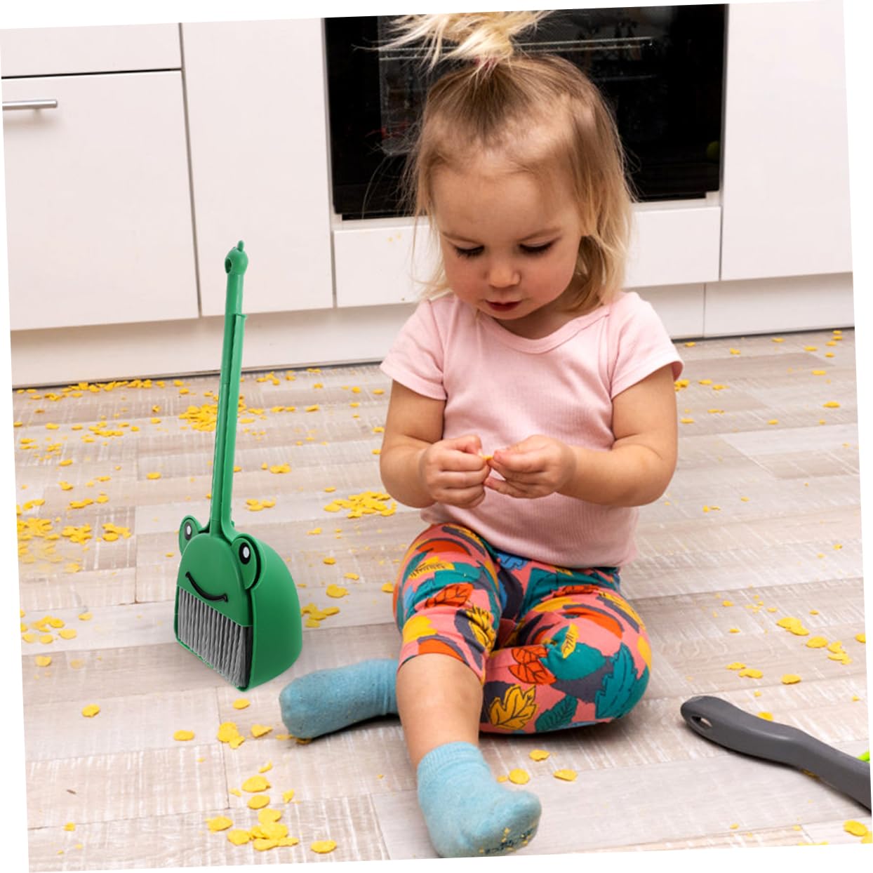 Didiseaon Kid's Broom Dustpan Set 4pcs Cleaning Tools Soft Broom Scoop Toddler Accessories for Housekeeping