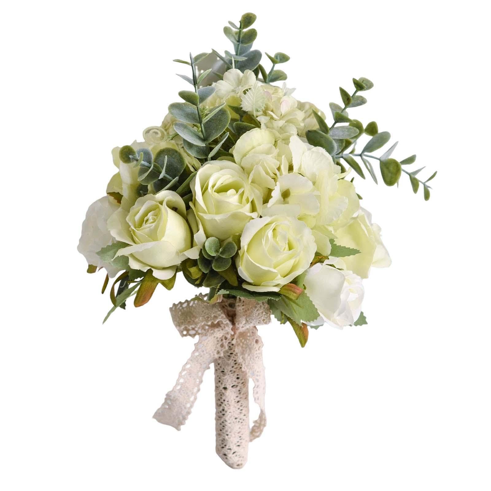 Zambuph Bridal Bouquet Innovative Wedding Bridal Bouquets Holder Beautiful Artificial Flowers Gorgeous Silk Hand Flower Decor Wedding Bouquets Holder, Style A
