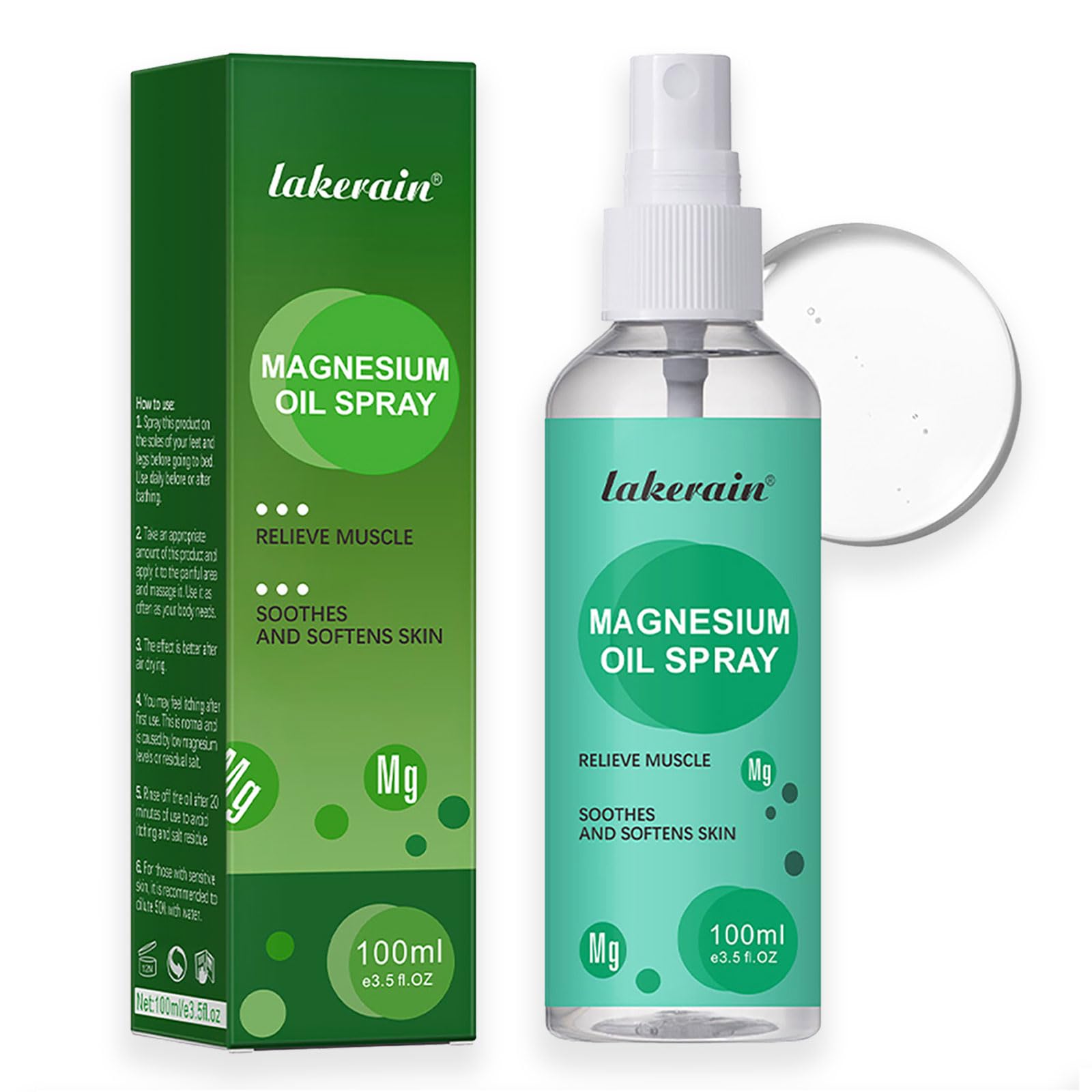 Pure Magnesium Oil Spray, 3.5 fl oz Topical Magnesium Spray Chloride for feet, Organic Natural Magnesium Oil for for Better Sleep, Muscle Health Leg, Joint Care, Relax Body, Soothe skin