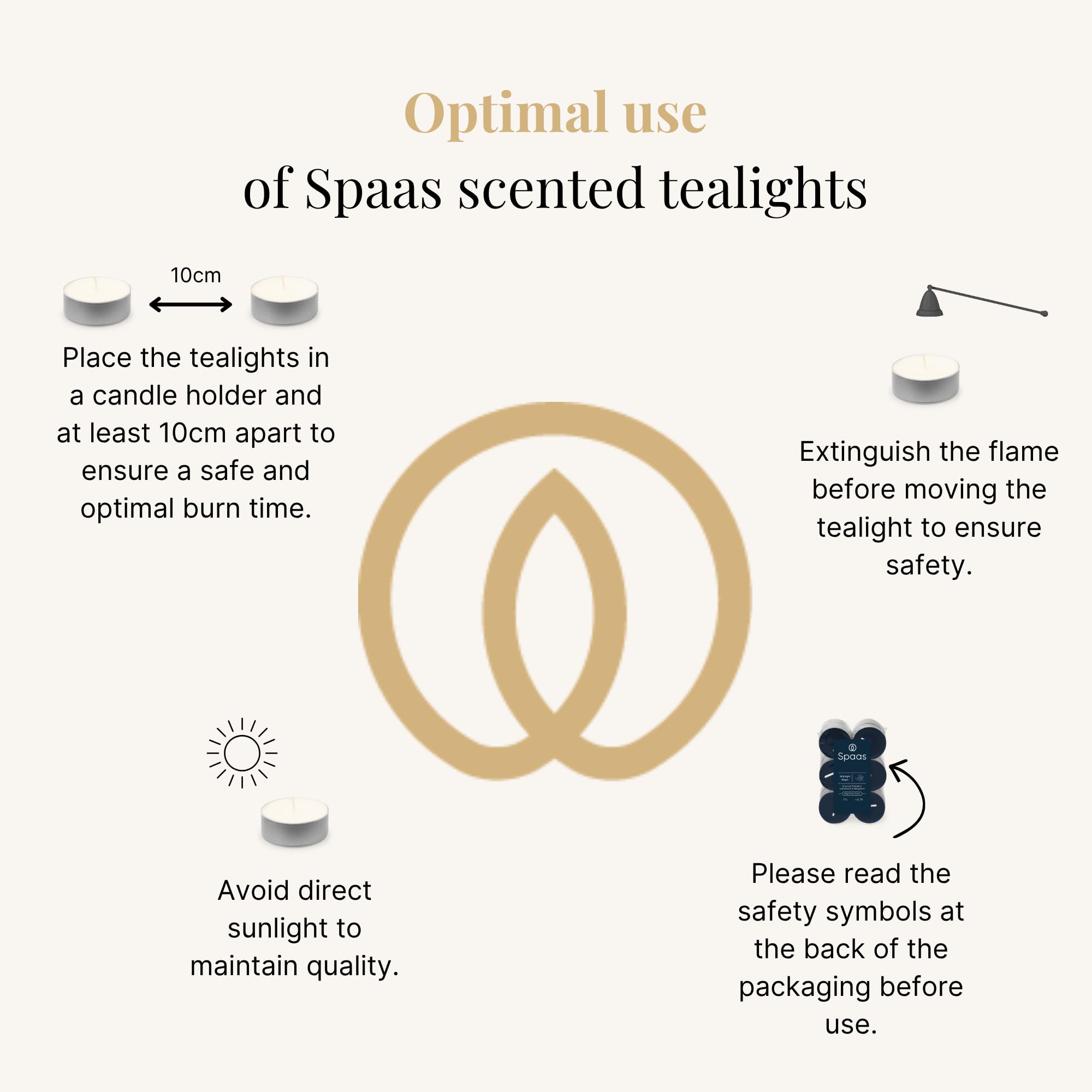 Spaas 120 Lumini Profumate, ± 4.5 Ore, Cardamomo e Bergamotto