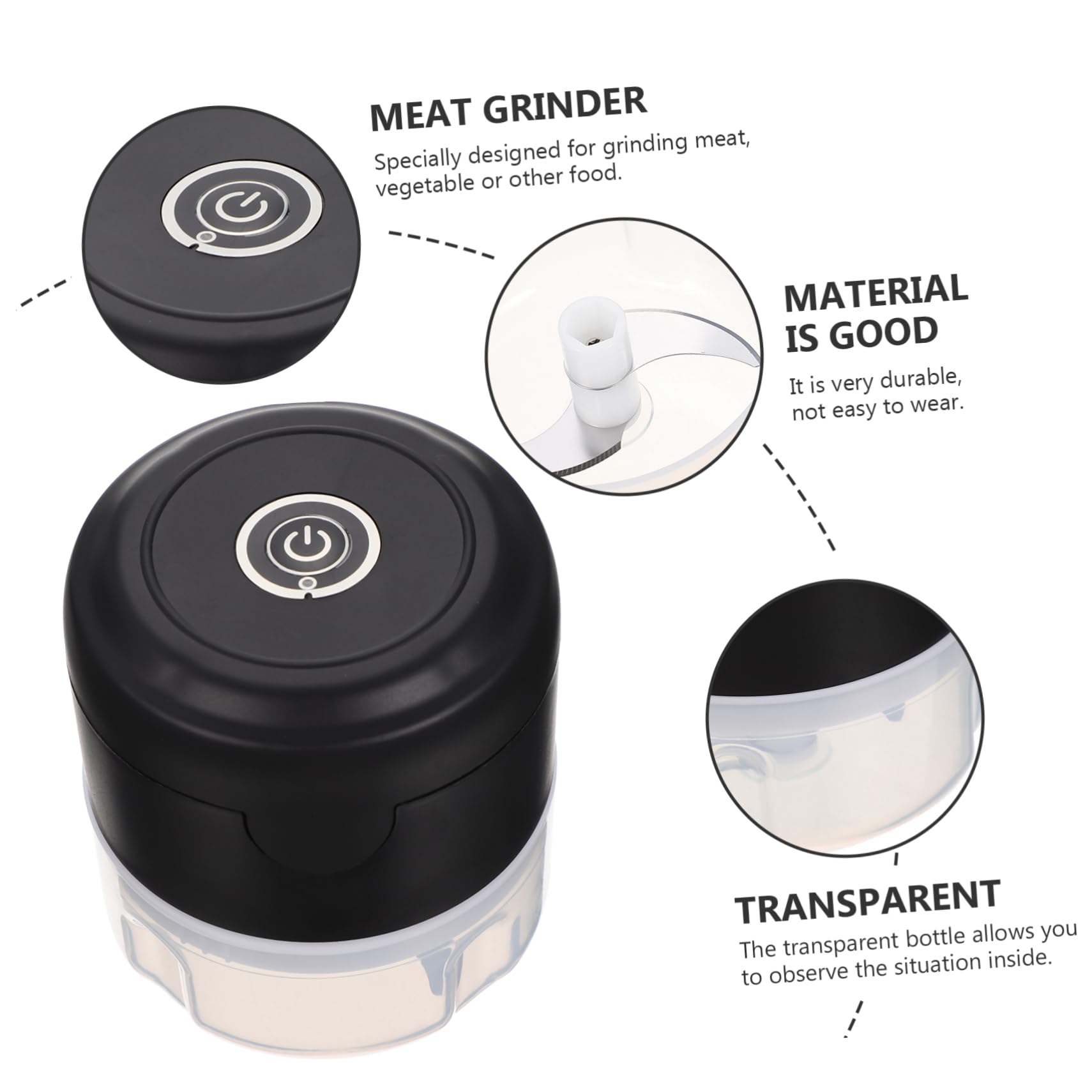 FUNOMOCYA Garlic Crusher Press Mini Electric Garlic Mincer Rolling Mincer Portable Rechargeable