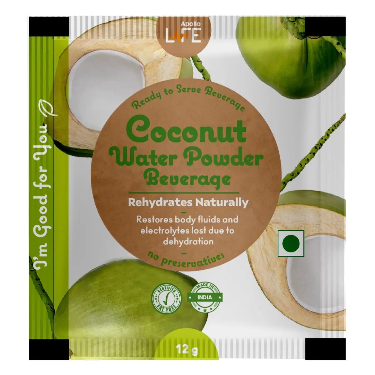 APOLLO LIFE Coconut Water - Sachet of 3x12 g Powder