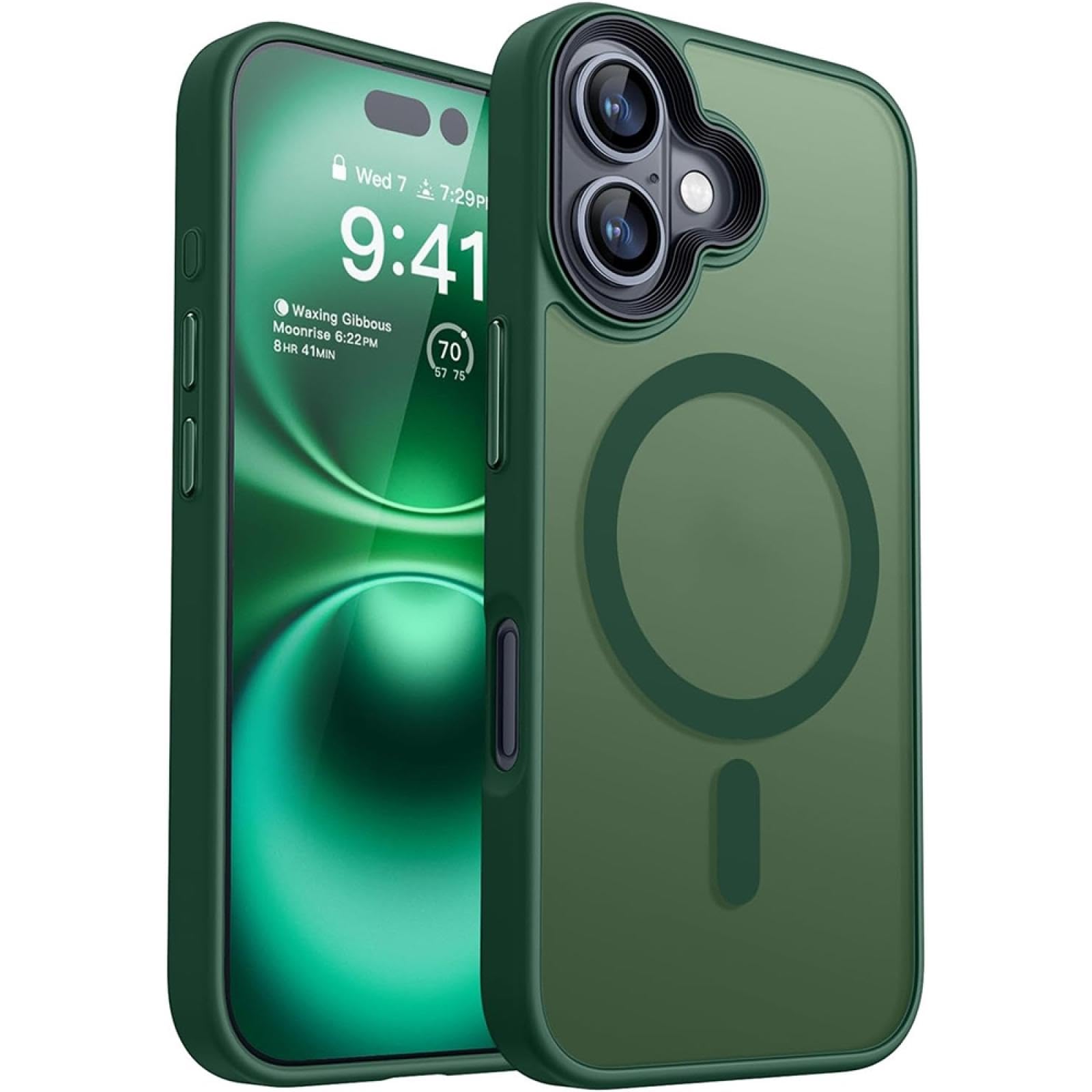 Coque Armor iPhone 13 Pro Max - Protection hybride rigide mate noire et verte