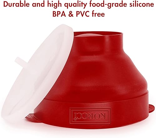 Miniatura 6 de The Original Korcci - Palomitas de maíz de silicona para microondas, para microondas, cuenco plegable para hacer palomitas de maíz, no necesita