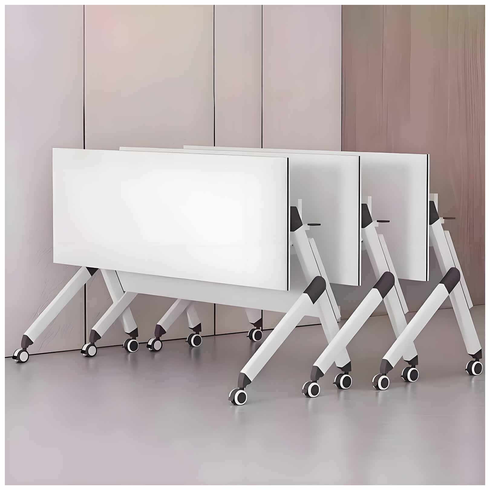 Table de Formation Portable, compacte, à Plateau Rabattable avec roulettes verrouillables, Table de réunion modulaire rectangulaire pour Bureau et Salle de Classe, Table de conférence pour s