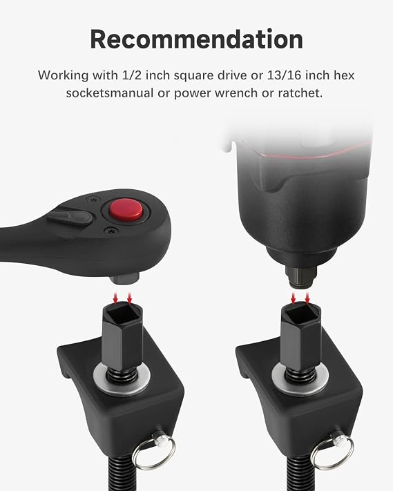 2pc Macpherson Strut Spring Compressor Tool Set with 10.5 Range, Heavy Duty Coil Spring Compressor Tools with 1/2 Square Drive, 13/16 Hex Strut Compressors for Car Truck - Black