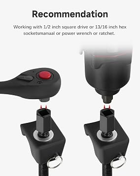 2pc Macpherson Strut Spring Compressor Tool Set with 10.5 Range, Heavy Duty Coil Spring Compressor Tools with 1/2 Square Drive, 13/16 Hex Strut Compressors for Car Truck - Black