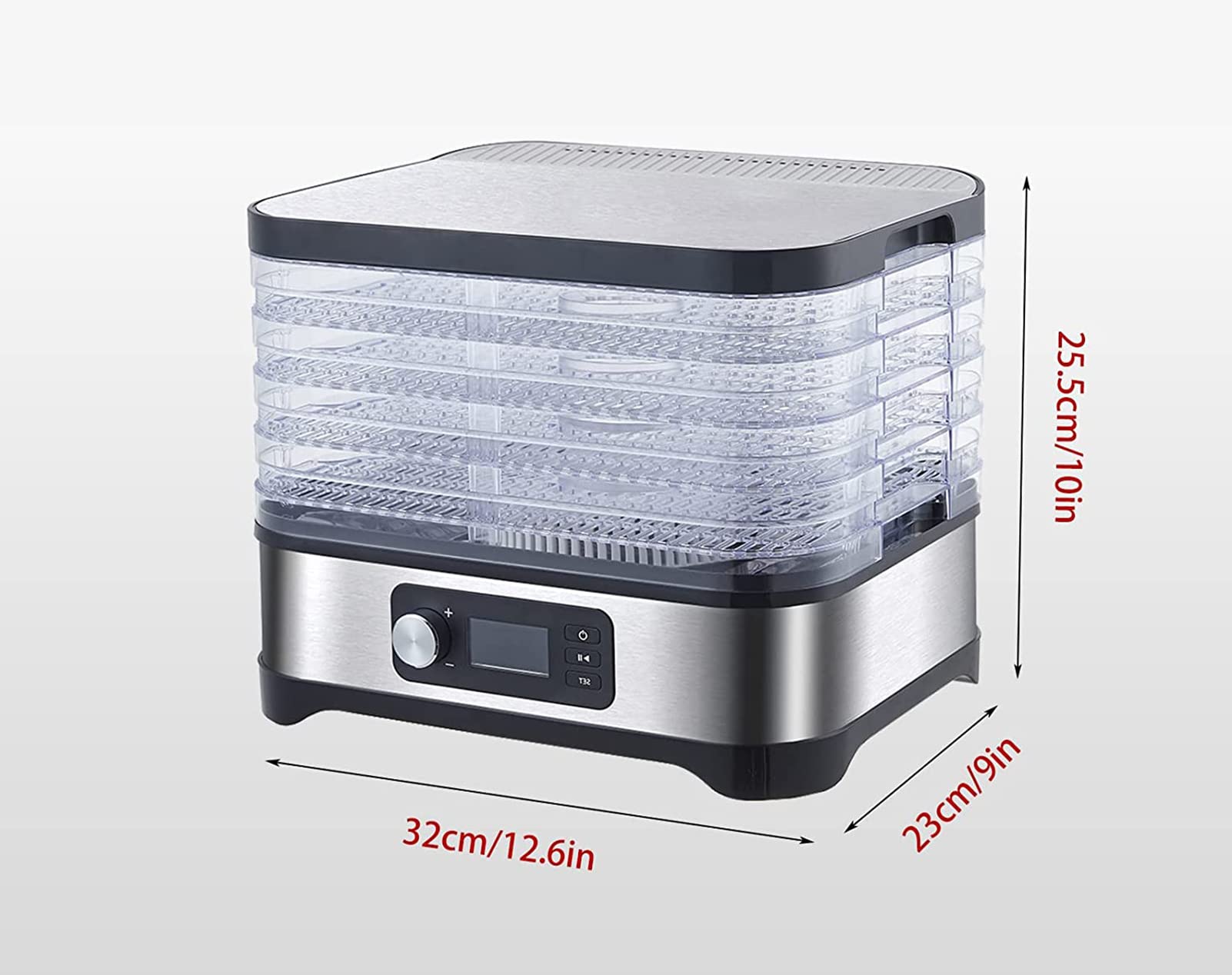 Deshidratador De Frutas Eléctrico Secador De Alimentos, Deshidratador De Alimentos De 5 Bandejas 400W, Temporizador De 24 Horas, Ajuste De Temperatura De 35-70 ° C, para Secar Frutas, Carne