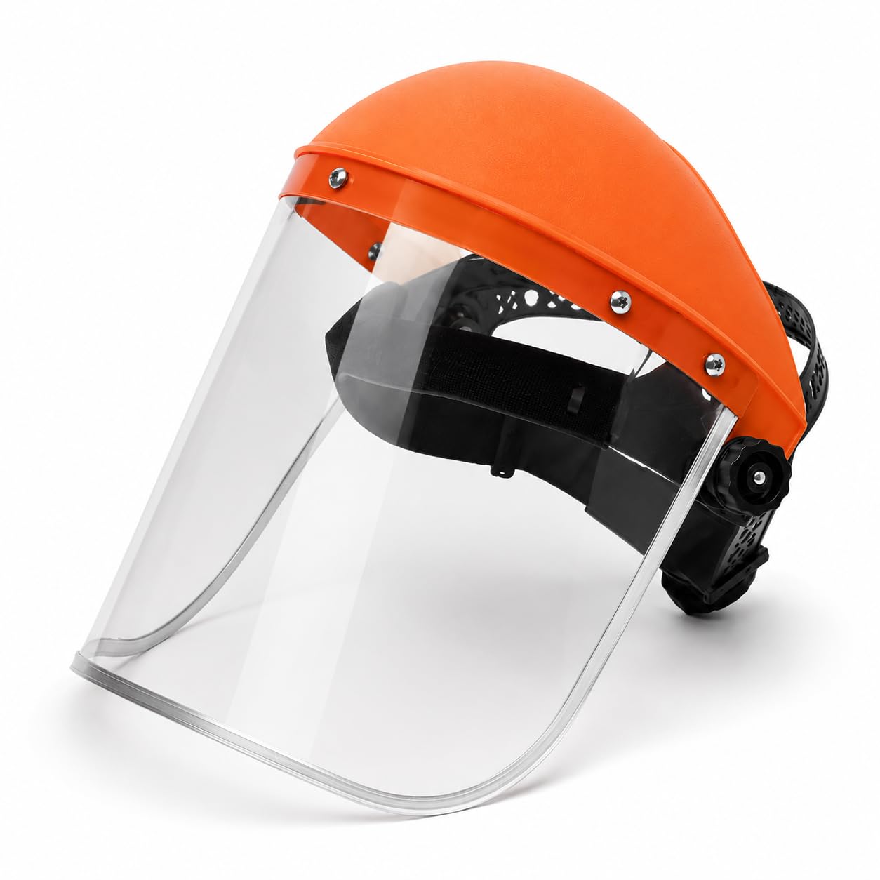Grass Cutting Mask, Clear Visor Face Shield Headgear for Yard Work and Weed Trimming, Chainsaw Safety Face Shield, Grinding, Full Coverage, Adjustable Dial Fit