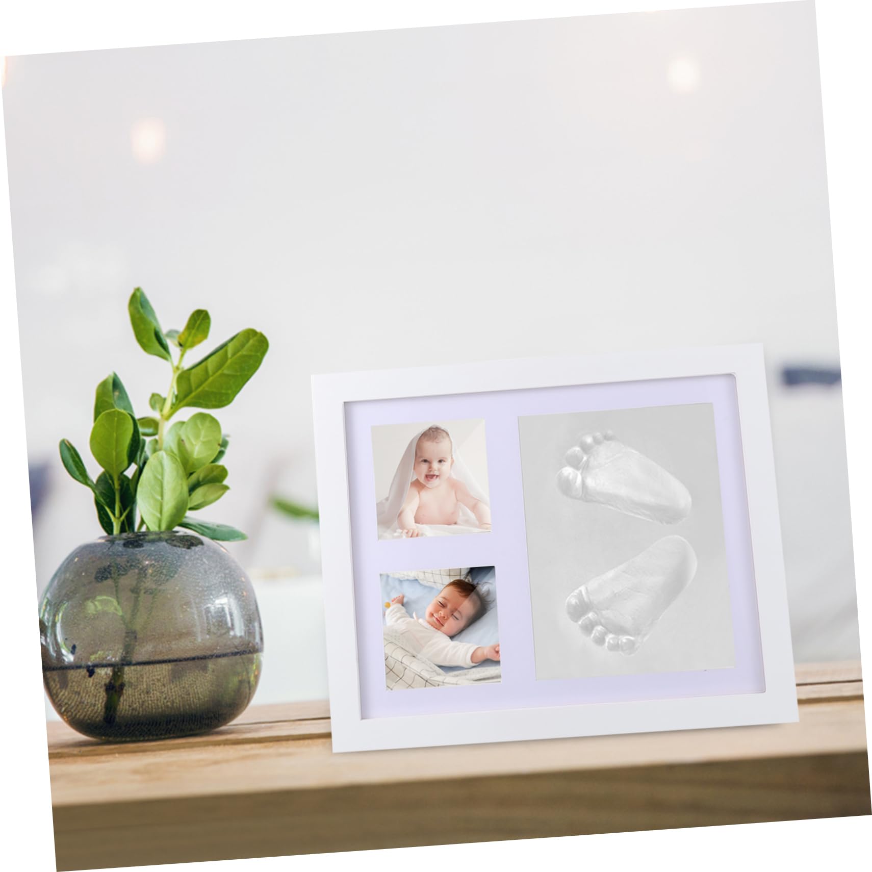 BESTonZON 1 Set cornice per foto con impronta di e piedi telaio dell'impronta del neonato cornice per foto con impronta per bambini bambino stampa cornice per foto cornici per neonati