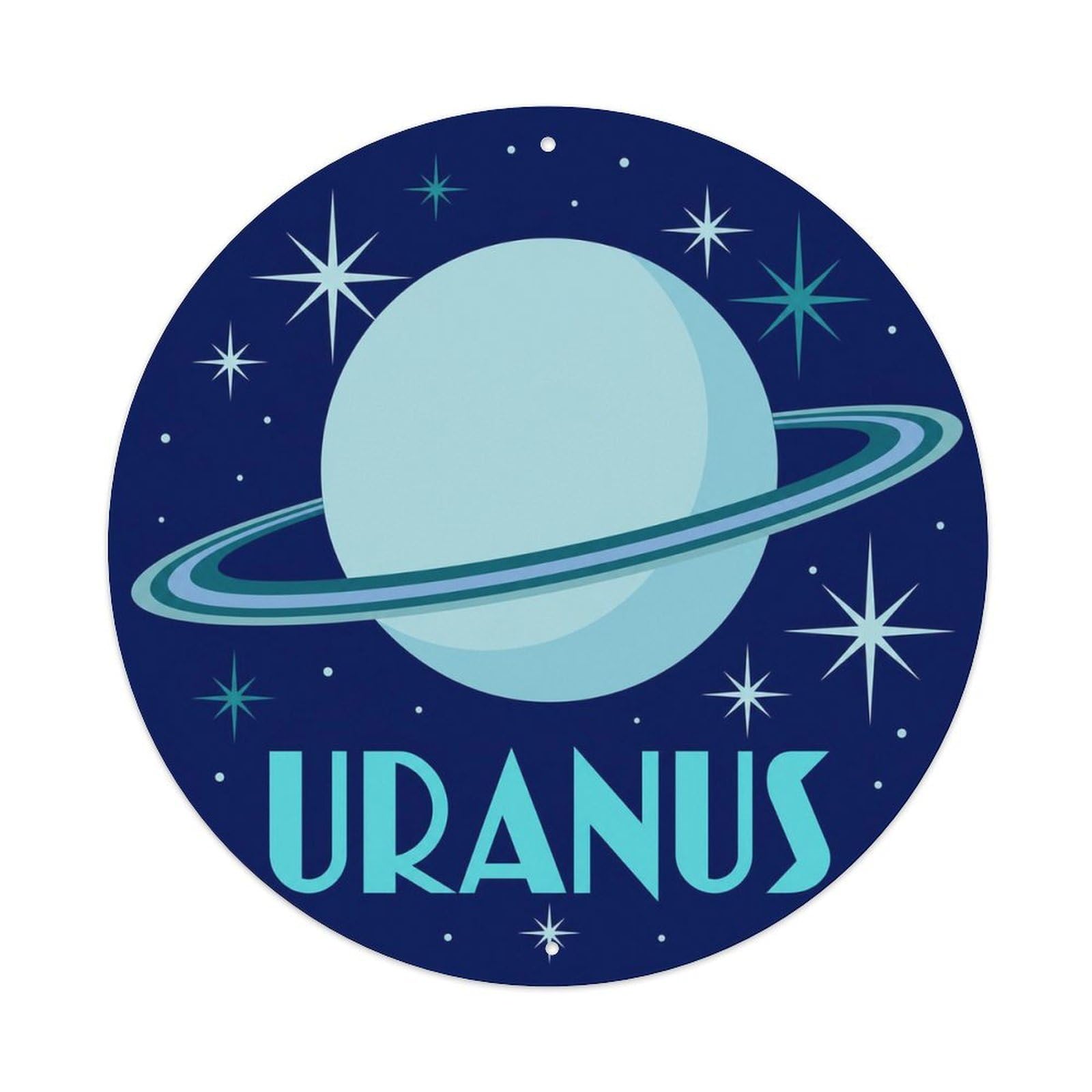 Space Age Uranus Blue Planet Stellar Sky Metal Tin Sign
