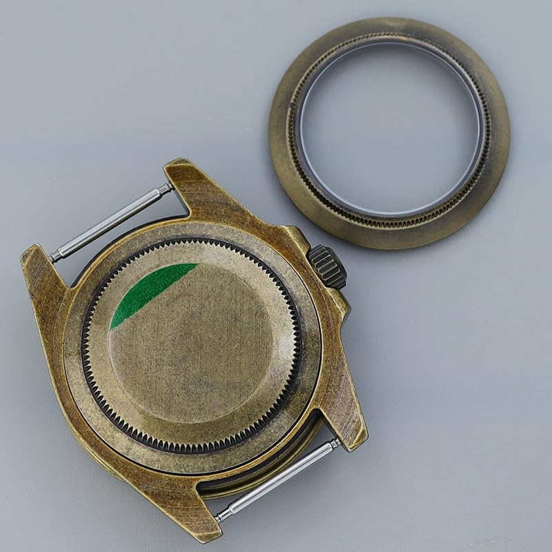 Vintage 40mm GMT Bronze Watch Case Sapphire Glass for Modifying NH35 NH34/36/38 Movement Ceramic Bezel Watch Parts