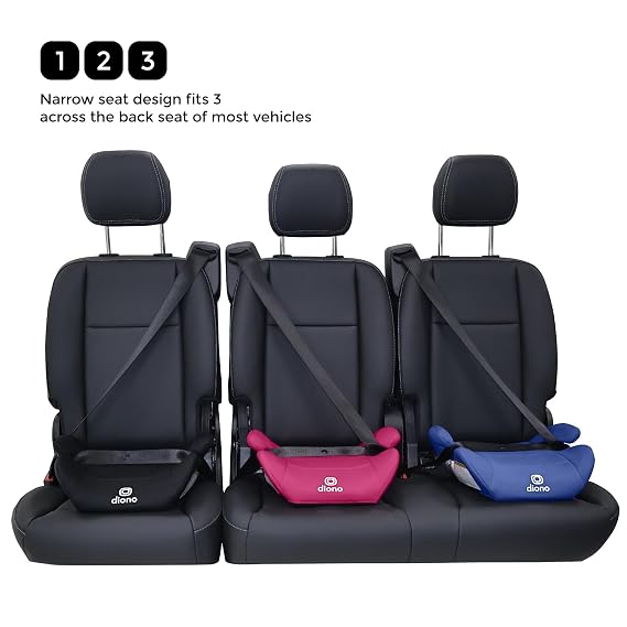 Diono Solana Lite Backless Booster Car Seat, Lightweight & Portable for Travel, Machine Washable Covers, 40-100 lbs, Black Storm