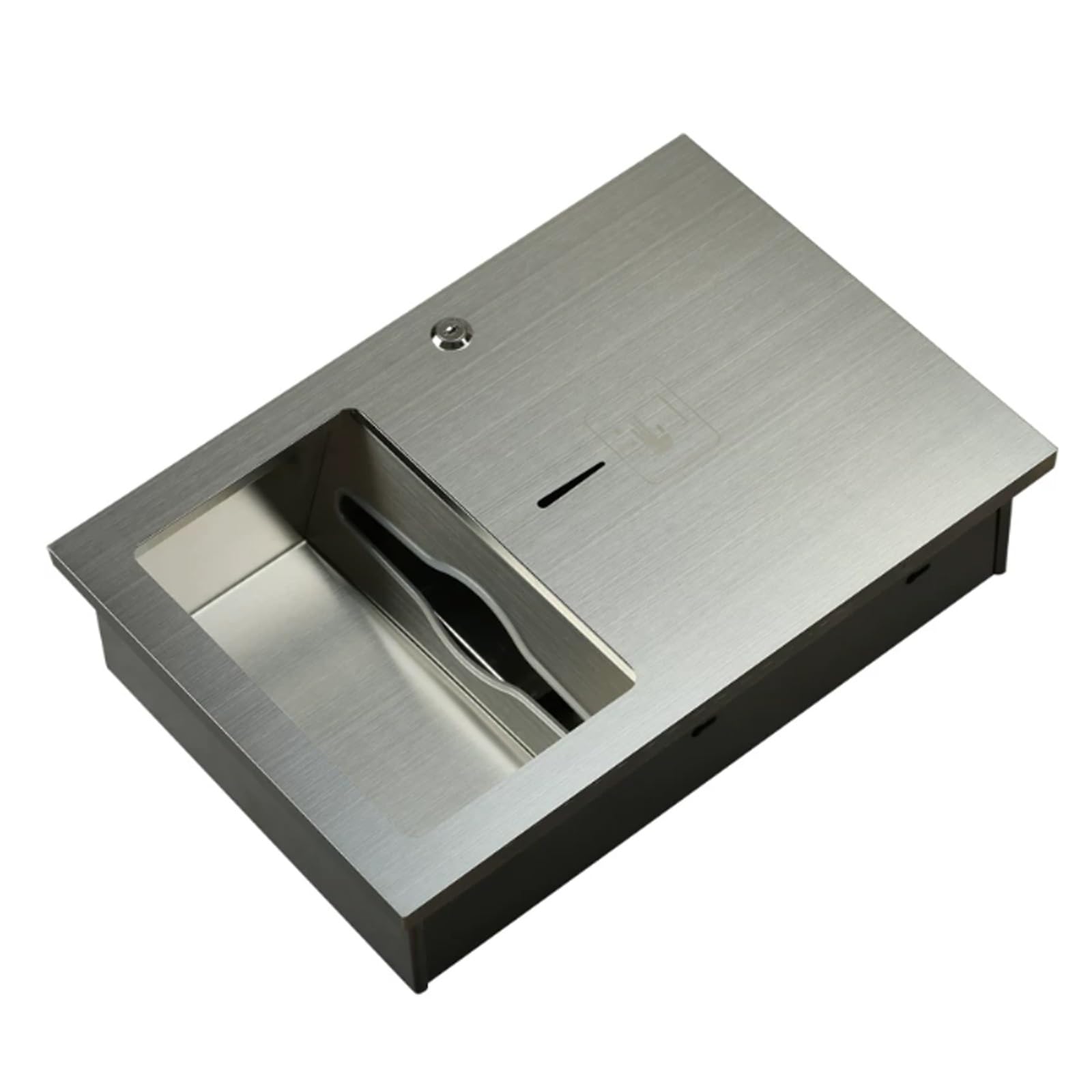Dispensador Papel Secamanos Empotrable, Dispensador de Toallas de Papel de Acero Inoxidable 304 con Cerradura de Metal para Baños, 440 X 300 X 115 Mm