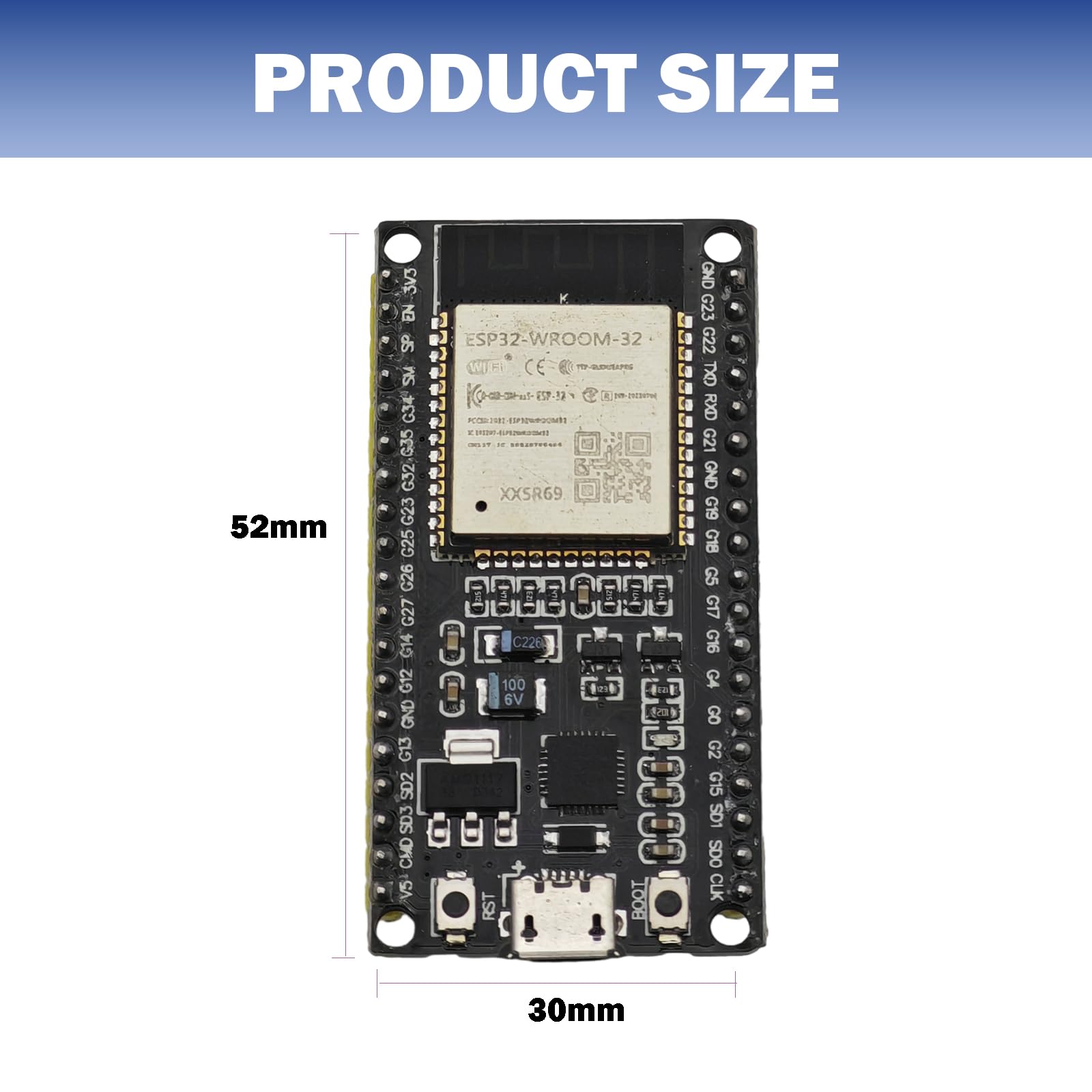 ESP32 ESP-WROOM-32 CP2102 Scheda Di Sviluppo WiFi Bluetooth USB-C 38