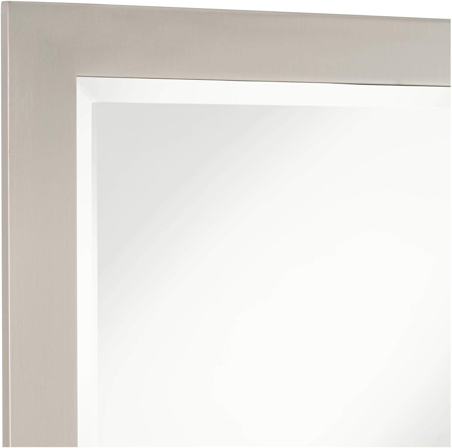 Metzeo 26" Rectangular Brushed Nickel Wall Mirror