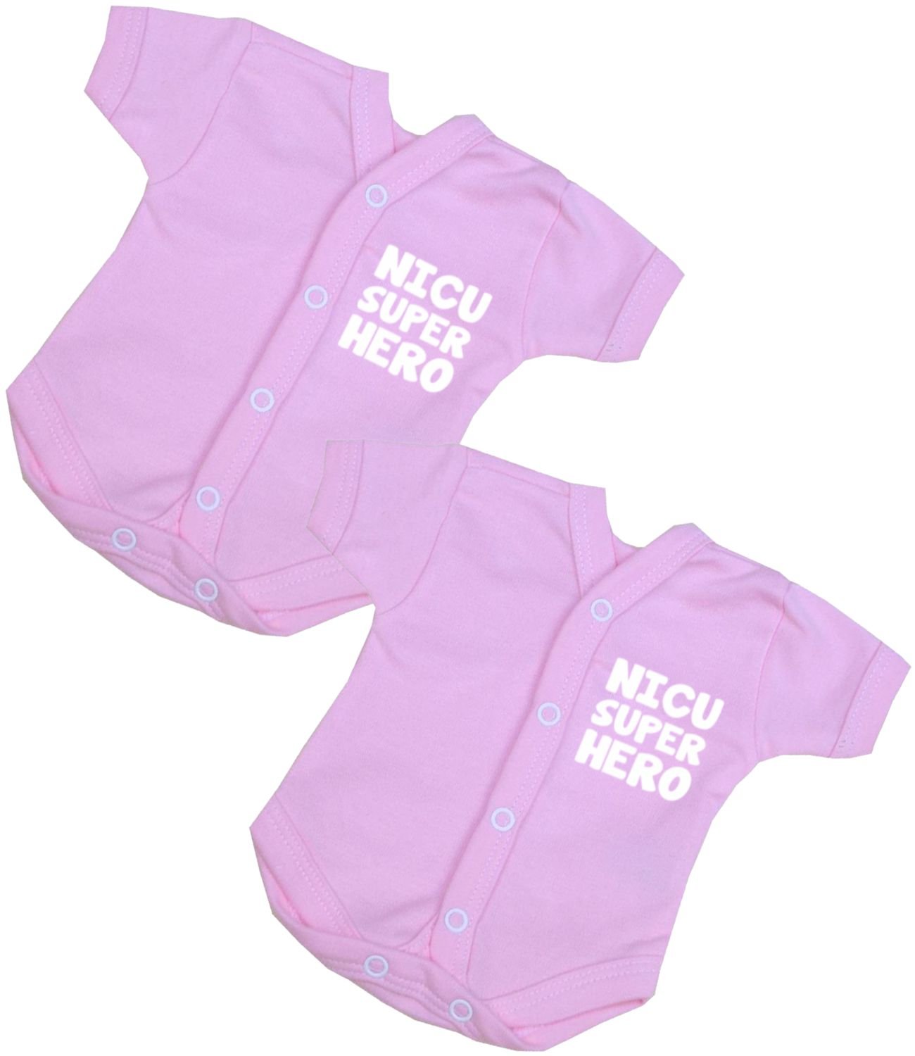 BabyPrem 2 Premature Baby Bodysuits Clothes NICU SUPERHERO 3.5-5.5lb PINK PREM 2