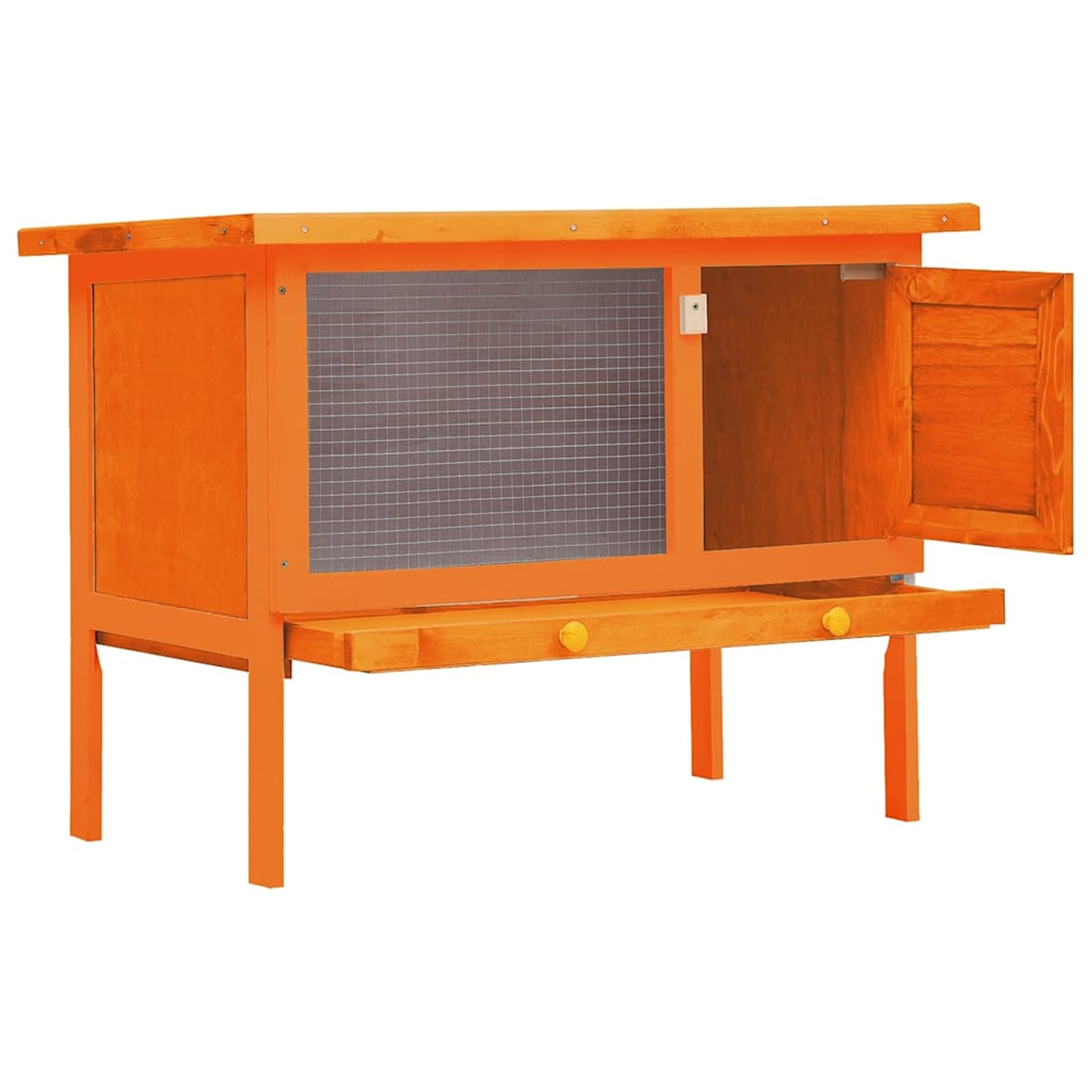 Homgoday Conejera al aire libre casita pequeños animales 1 nivel madera jaula animales jaula para pollos exterior para aves corrales gallineros conejos