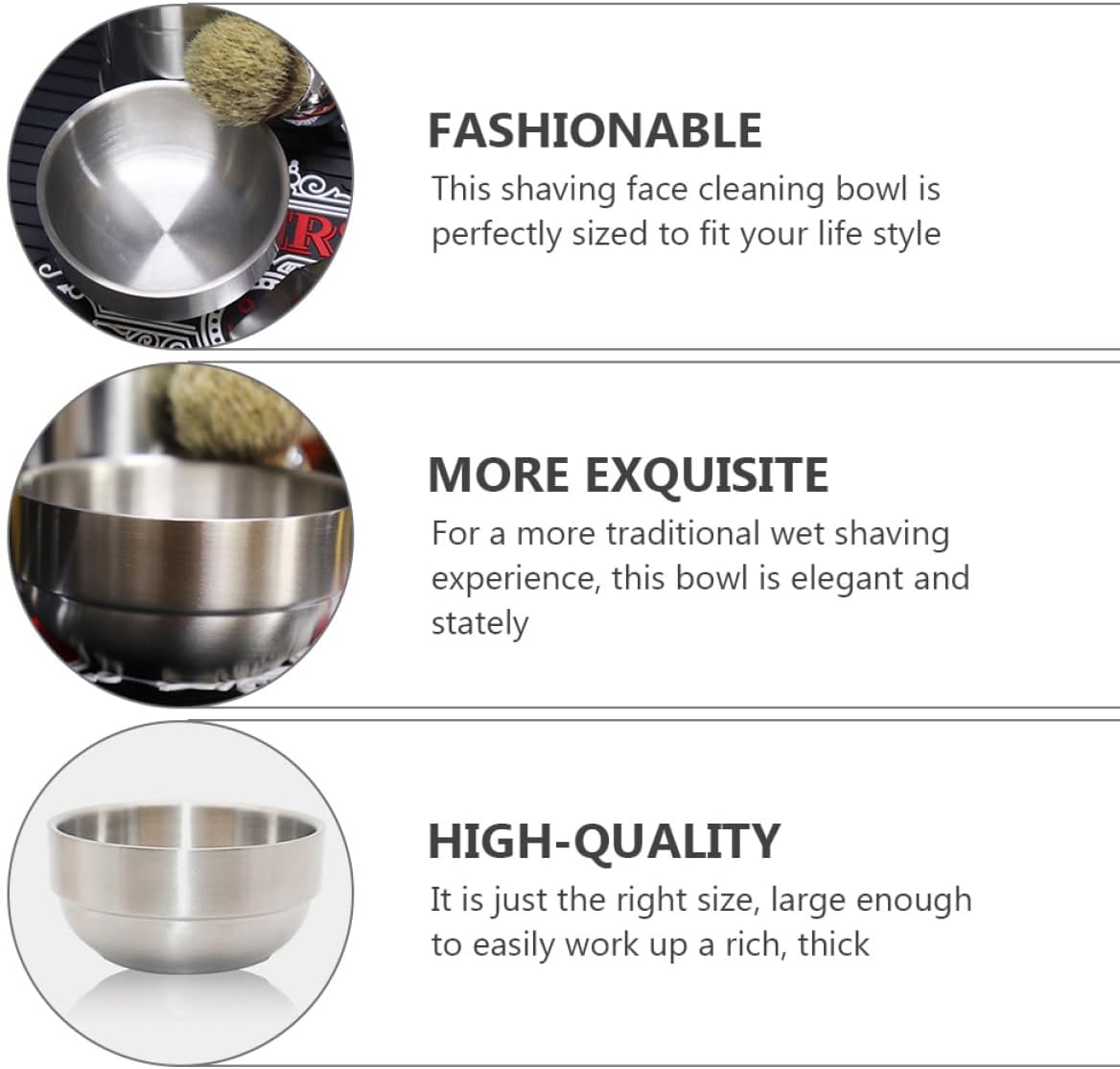 Beard Shaving Soap Cup and Stainless Steel Foaming Bowl with Lid, Face Cleaning Mug for Men’s Shaving Accessories, Sturdy Silver Razor Soap Cream Holder for Bathroom Use